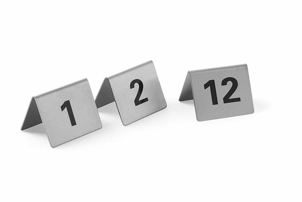 HENDI Tabliczki informacyjne z numerami od 1 do 12 | wymiary: 50x35x(H)40 mm
