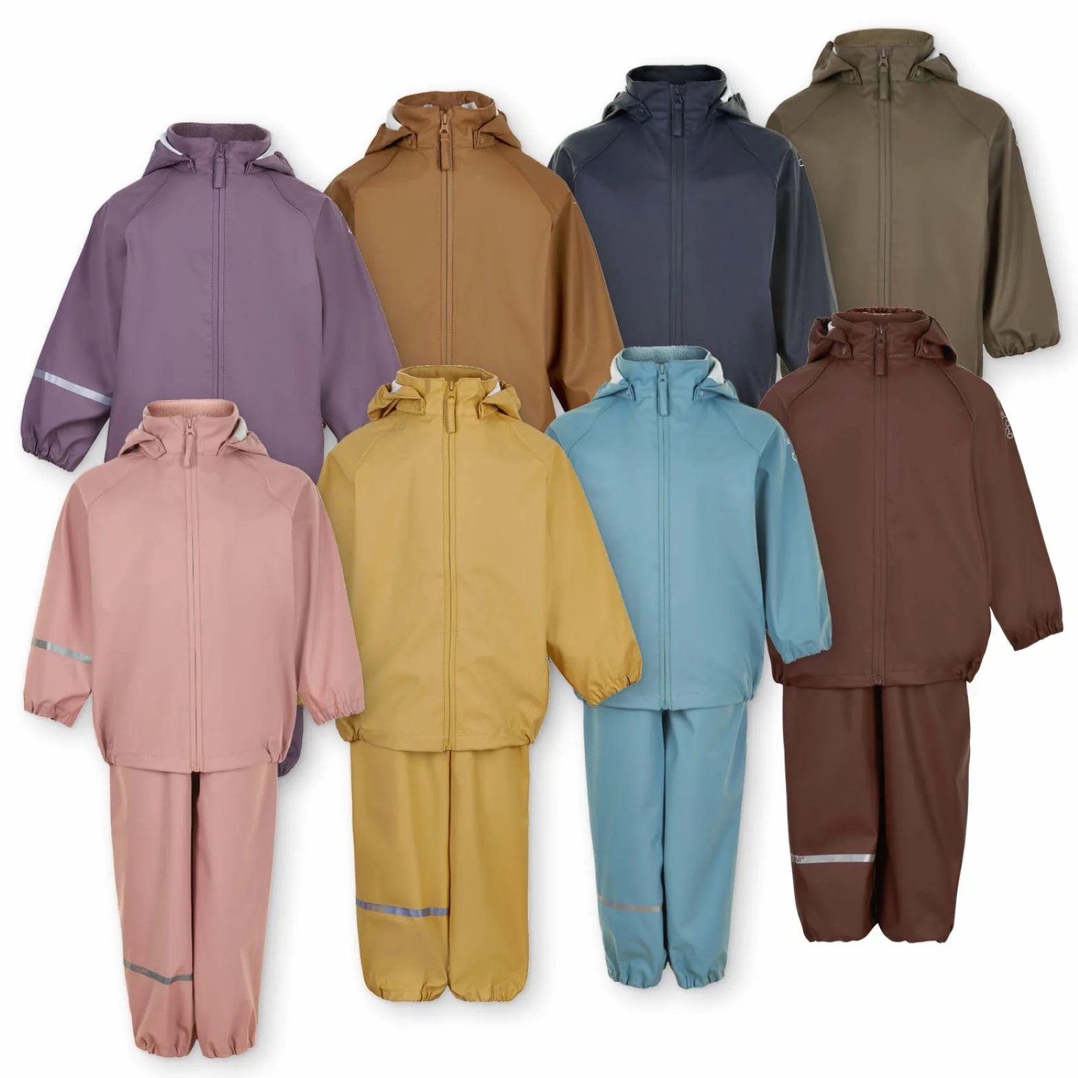 Celavi Unisex dzieci?cy Basic Recycle Pu Rainwear Set, Smoke Blue, 110