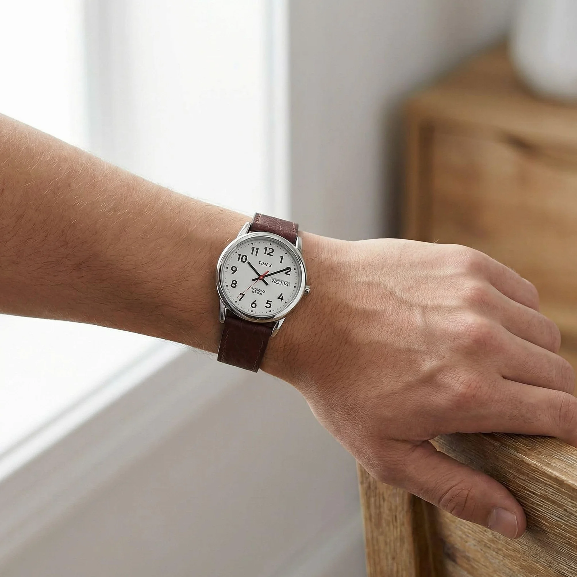 Timex Easy Reader męski zegarek skórzany 35 mm T20041