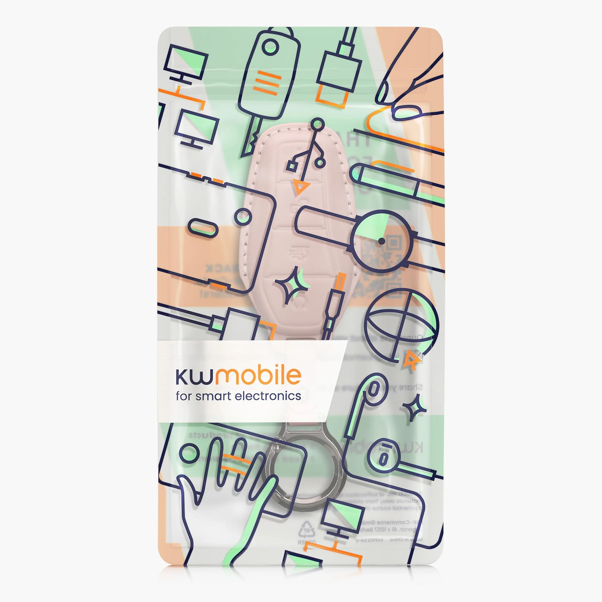 kwmobile Skórzane etui ochronne na kluczyki samochodowe BYD Atto 3 Sealion Han Tang Dolphin Seal, róż