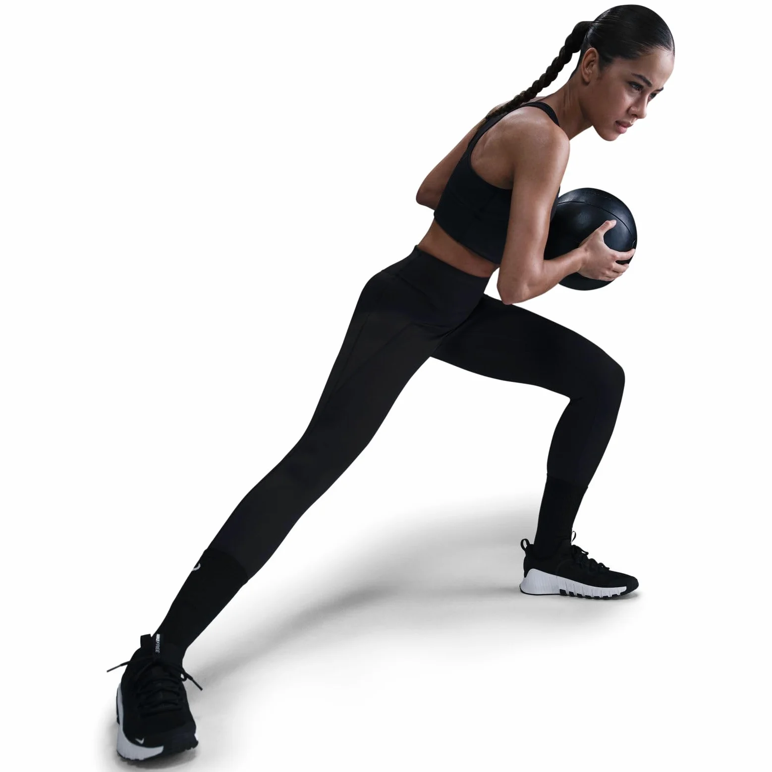 Nike Universa Legginsy 7/8 z kieszeniami, średni chwyt i wysoki ściągacz (damskie), czarny/antracytowy/szary Dk Smoke Grey, HQ6813-010, S