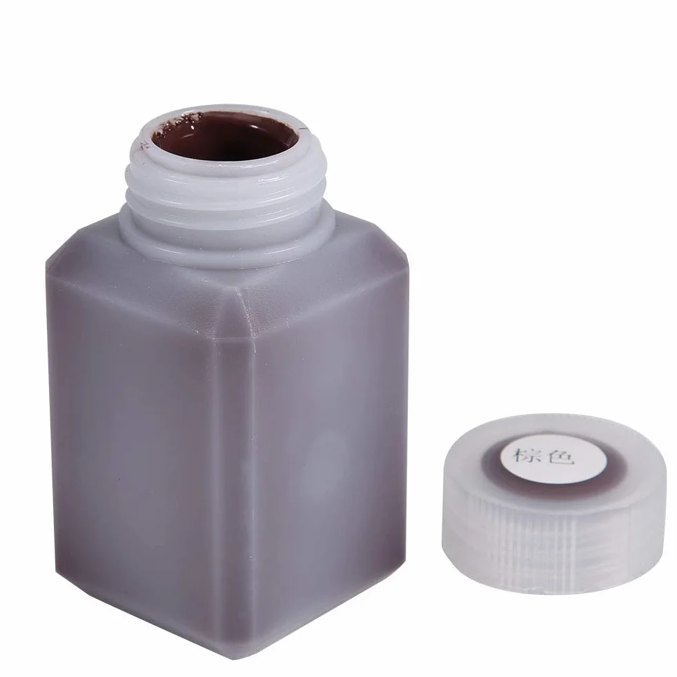 60 ml/butelka skóra cementowa skóra krawędź olej DIY rękodzieło ręczne skórzane uszczelnienie krawędzi narzędzia do kolorowania skórzanych krawędzi na torebkach, torbach, butach, kaburach, portfelach (brązowy)
