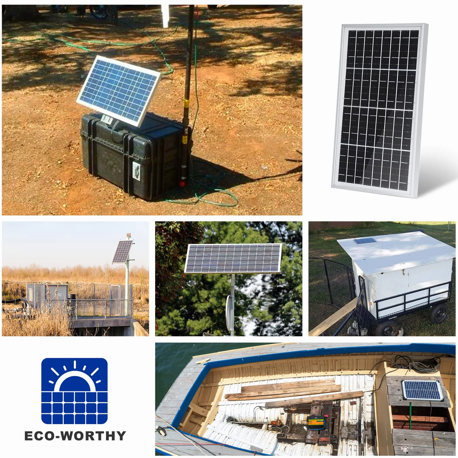 ECO-WORTHY Panel słoneczny 10 W, 12 V, Mono PV, moduł solarny do ładowania baterii 12 V, nadaje się do domku, dachu, ogrodu i przyczepy kempingowej, na kemping