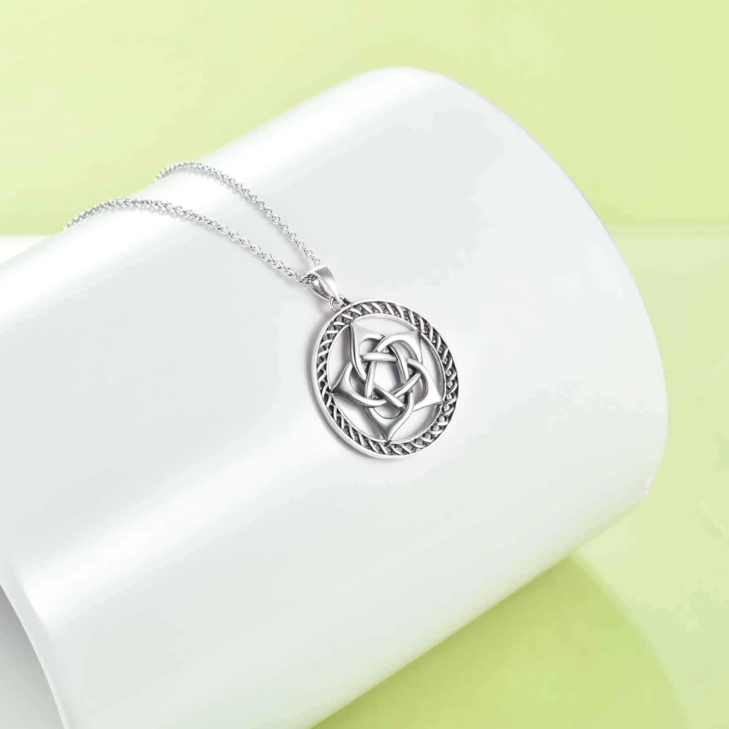 YAFEINI Pentacle naszyjnik srebro Pentagram Pentagram wisiorek naszyjnik wikańska biżuteria dla kobiet mężczyzn prezenty e Srebro, cod. PYX3253