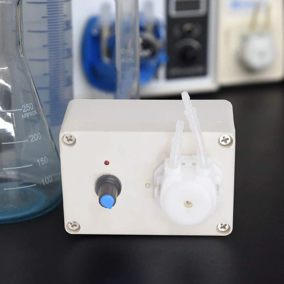 Peristaltic Liquid Pump, 50/60HZ Industrial Adjustable Flowing Dosing Pump for Lab Analytical Experimental, 1ml-250ml / min, Plug 110-240V