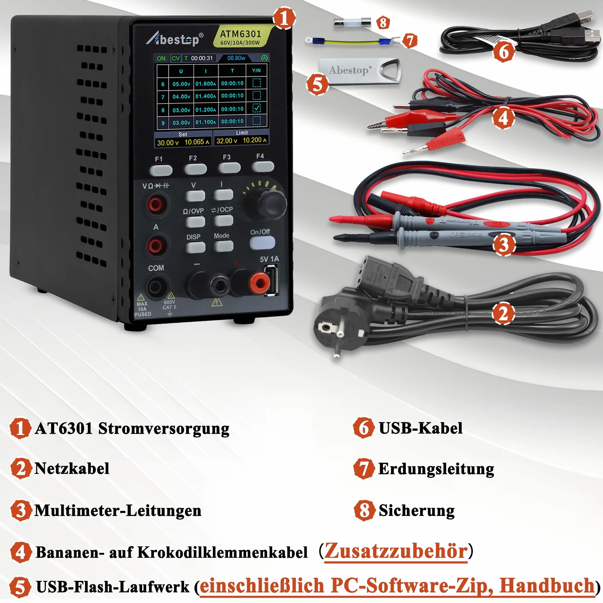 Multimetr DC 2 w 1 ATM6301 0-60 V 0-10 A 300 W 2,8-calowy wyświetlacz LCD USB
