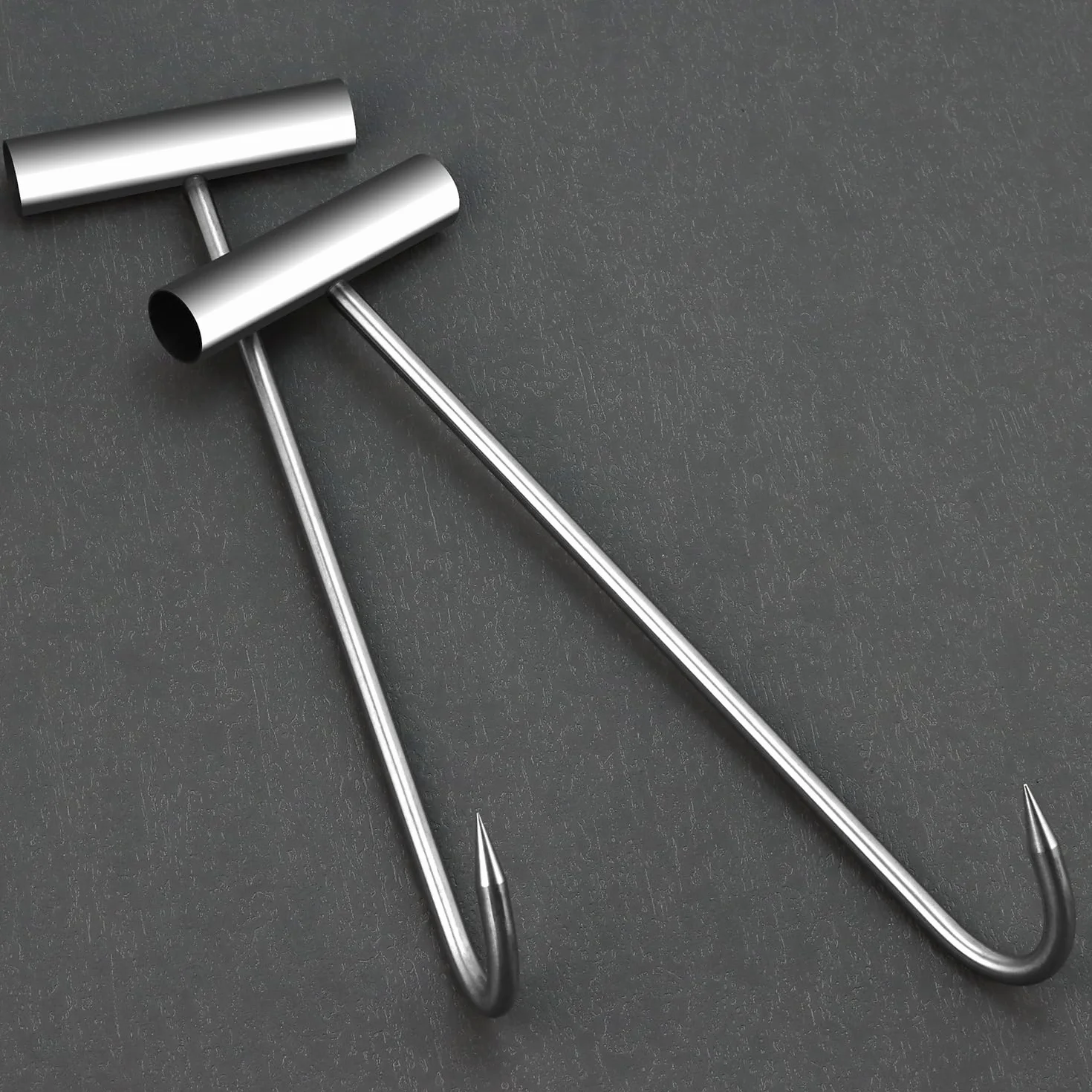 QWORK® 2 szt. 30 cm podnośnik pokrywy kanału haki do pokrywy włazu ze stali nierdzewnej podnośnik pokrywy kanalizacyjnej