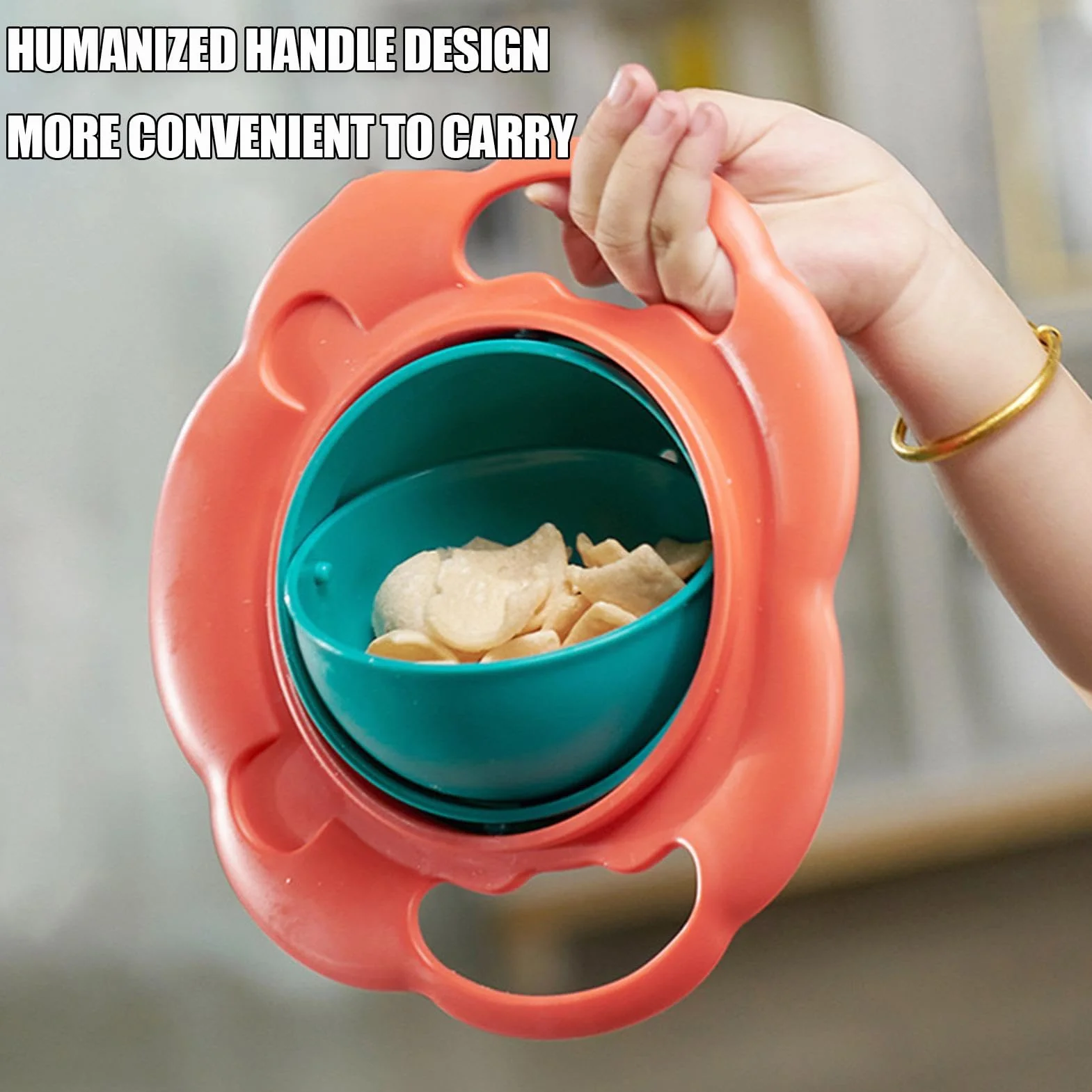 Anti Fall Bowl for Kids, Gyroscopic Smooth Bowl, Kids Anti Spill Bowl, Spill Proof Kids Bowl, Best Rotating Anti Spill Bowl Kids and 360 degree Gyroscopic Spill Proof Bowl for Children
