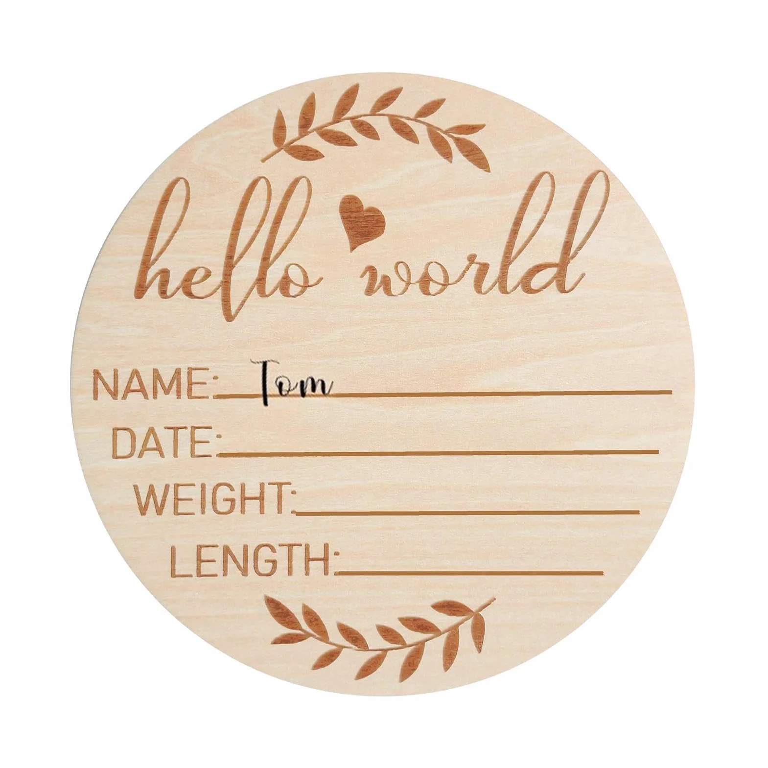 Znak og?oszenia szpitala dzieci?cego - okr?g?y drewniany znak urodzenia dziecka | unikalny znak urodzenia, cenione pami?tki na baby shower