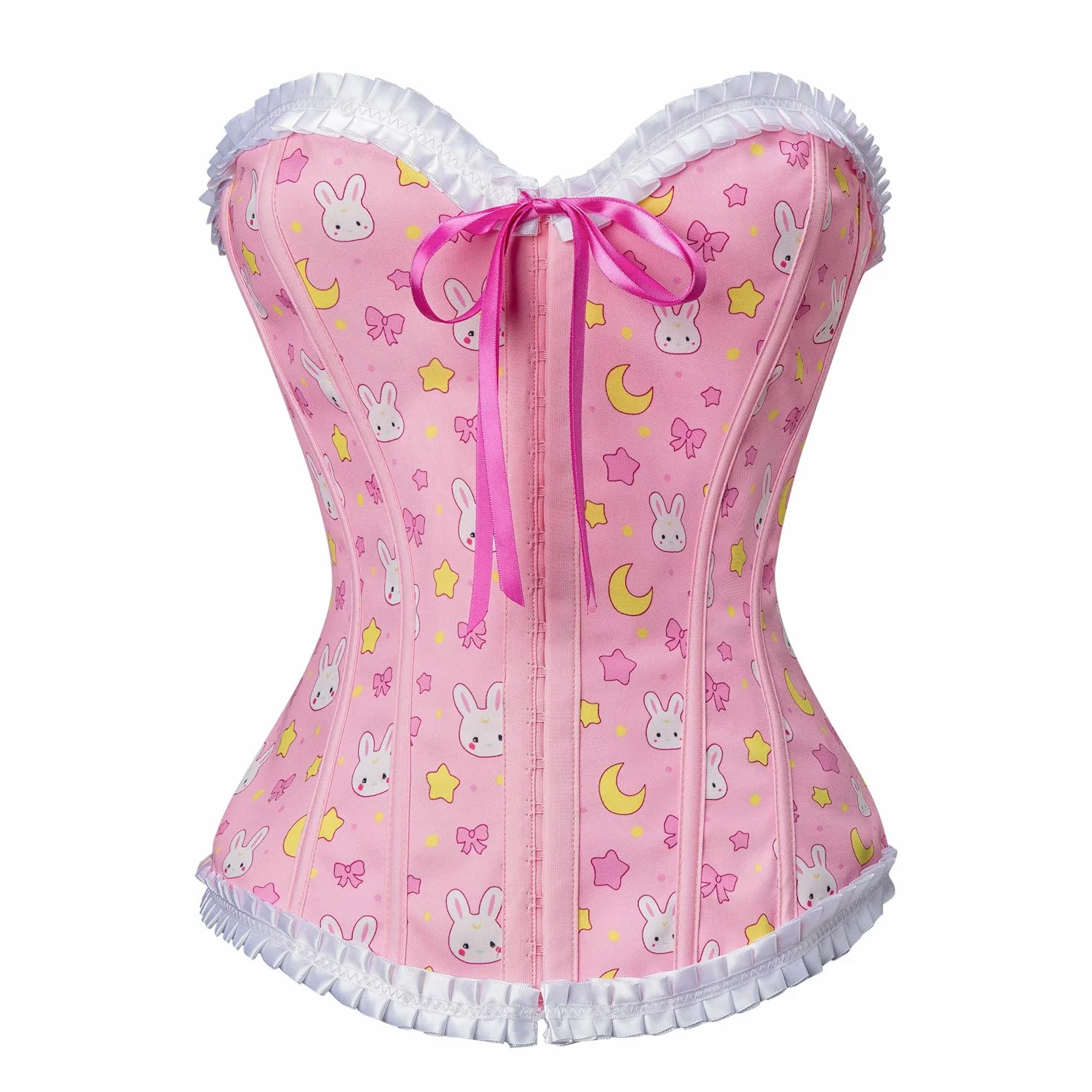 LittleForBig Damski Sznurowany Overbiust Gorset Bustier Bodyshaper Top