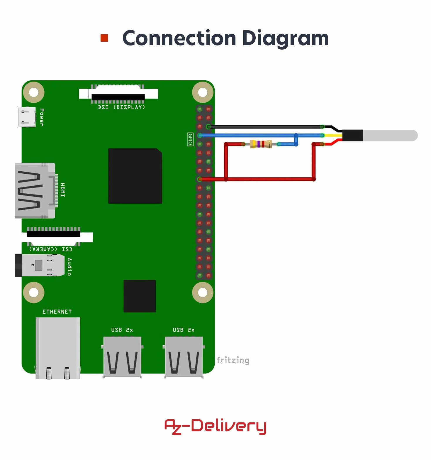AZDelivery 2 x 3m kabel DS18B20 cyfrowy czujnik temperatury ze stali nierdzewnej sonda temperatury, wodoodporny kompatybilny z Arduino i Raspberry Pi w tym e-book!