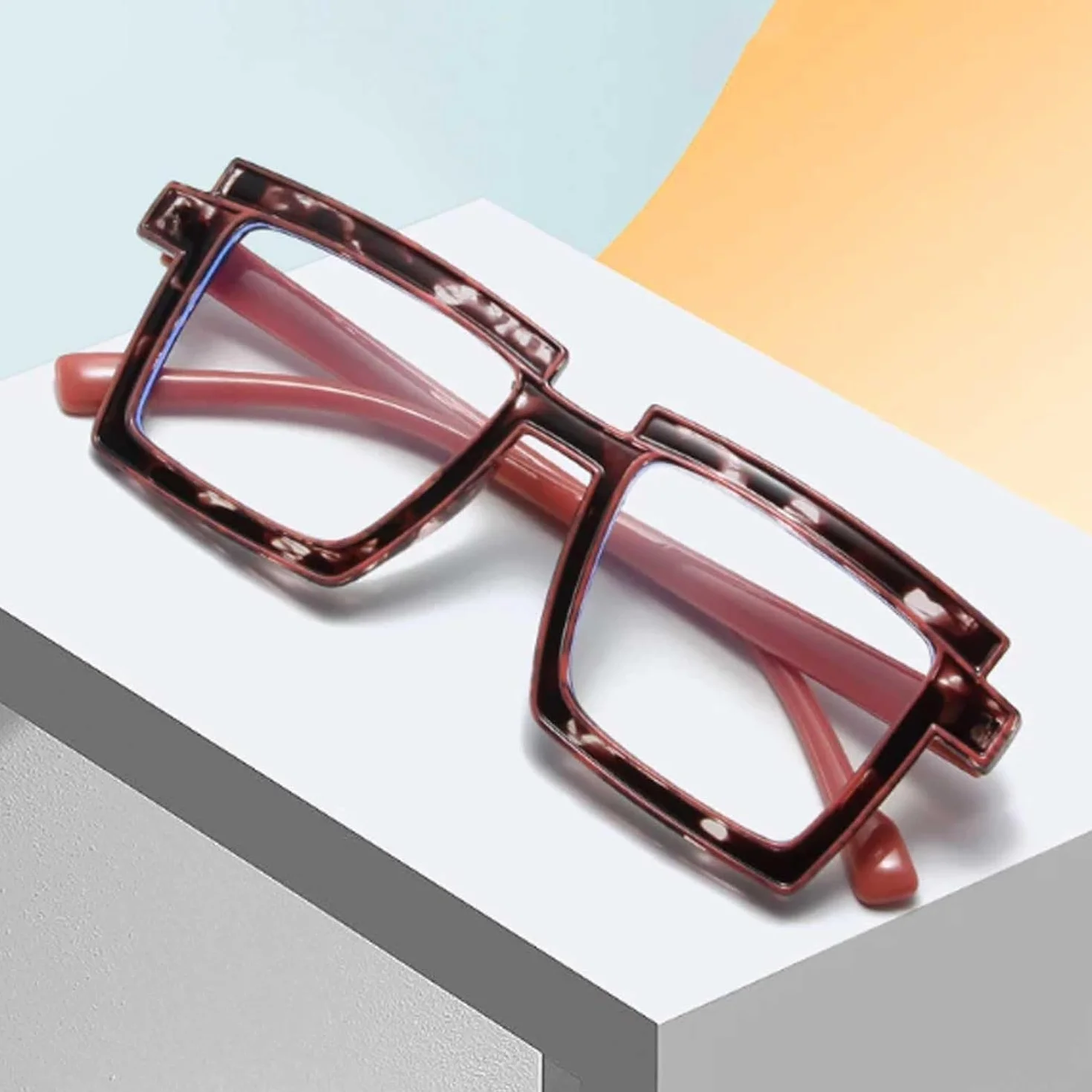 Titanium Anti-blauw Licht Brilmonturen Extra Grote Vierkante Optische Brillen