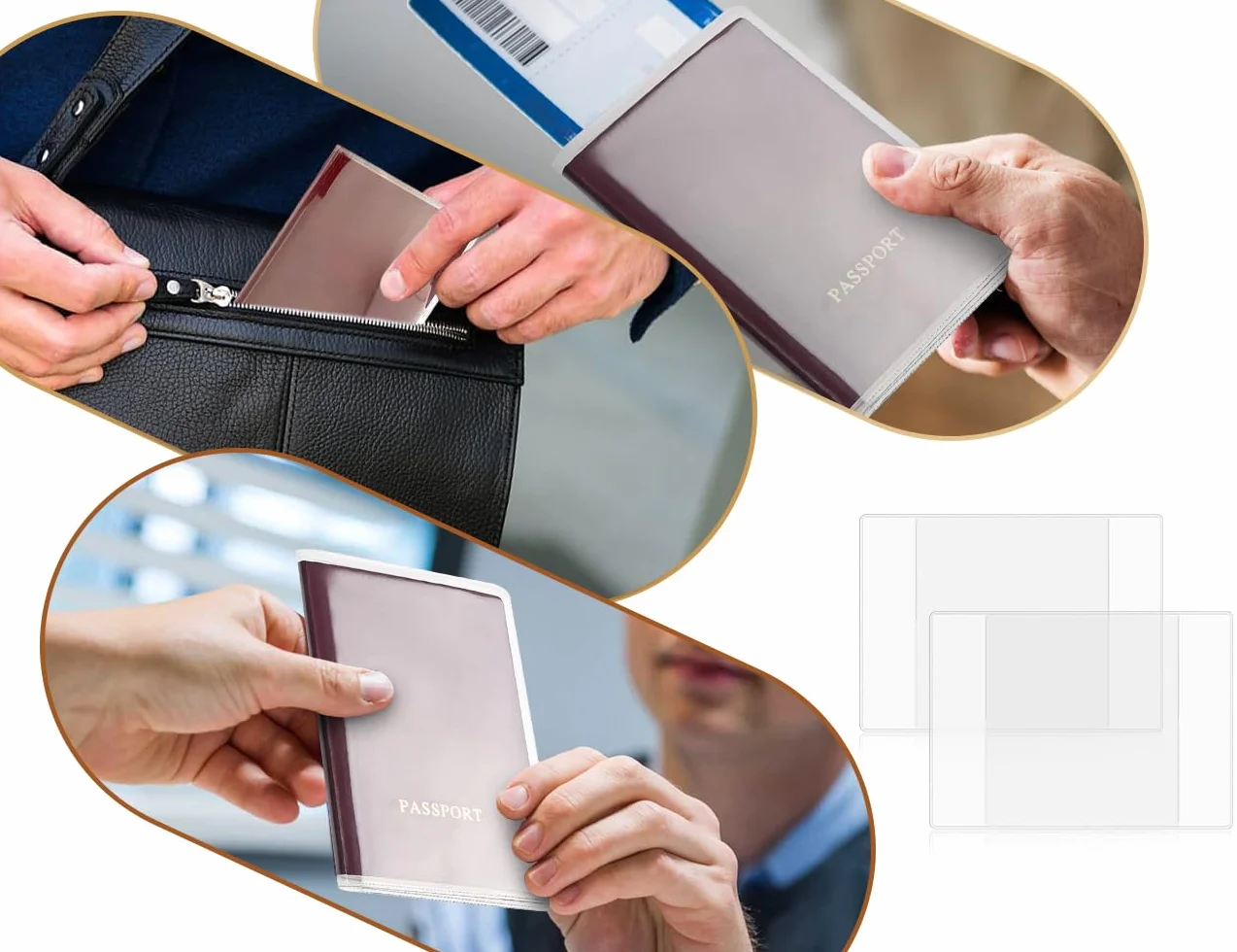 6 sztuk etui ochronnego na świadectwo szczepień, wodoodporne przezroczyste etui na paszport, ochraniacze na karty szczepień (19,2 x 13,5 cm)