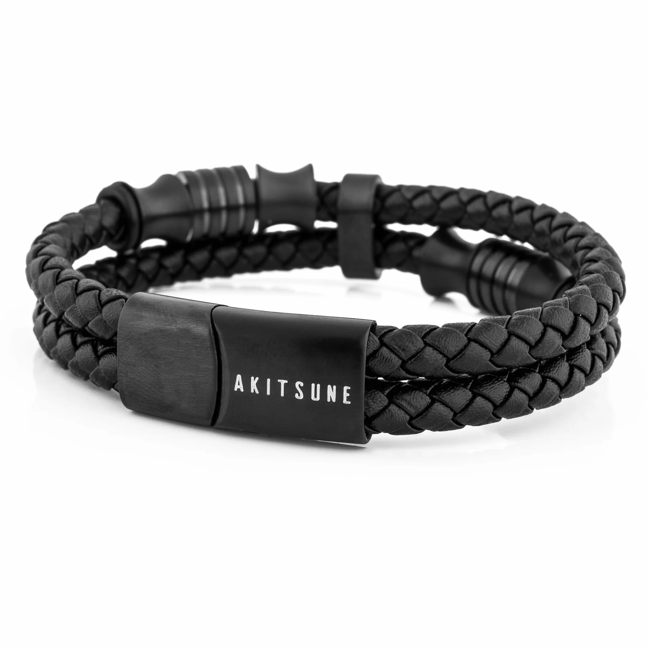 Akitsune Gracilitas Bransoleta ze Skóry | Biżuteria dla Kobiet, Bransoleta Męska ze Stali Nierdzewnej z Magnetycznym Zapięciem, Skóra, bez kamienia