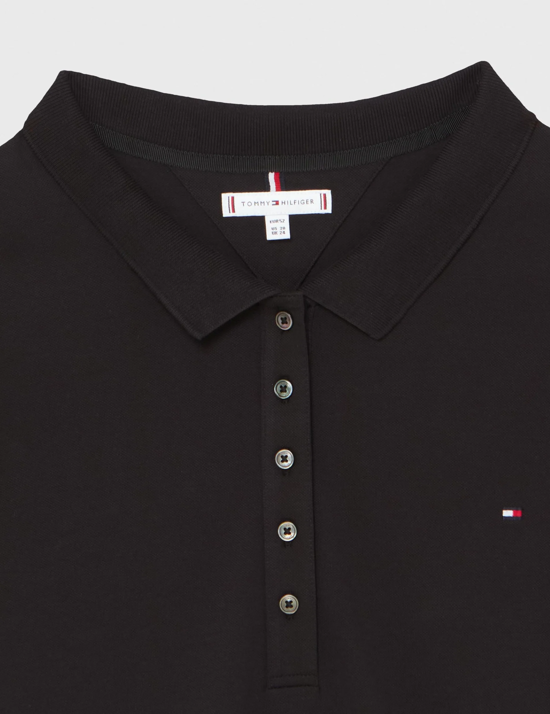 Tommy Hilfiger Damskie polo CRV 1985 Reg Pique Ss S/S Polo, czarne, 48, Czarny, 48