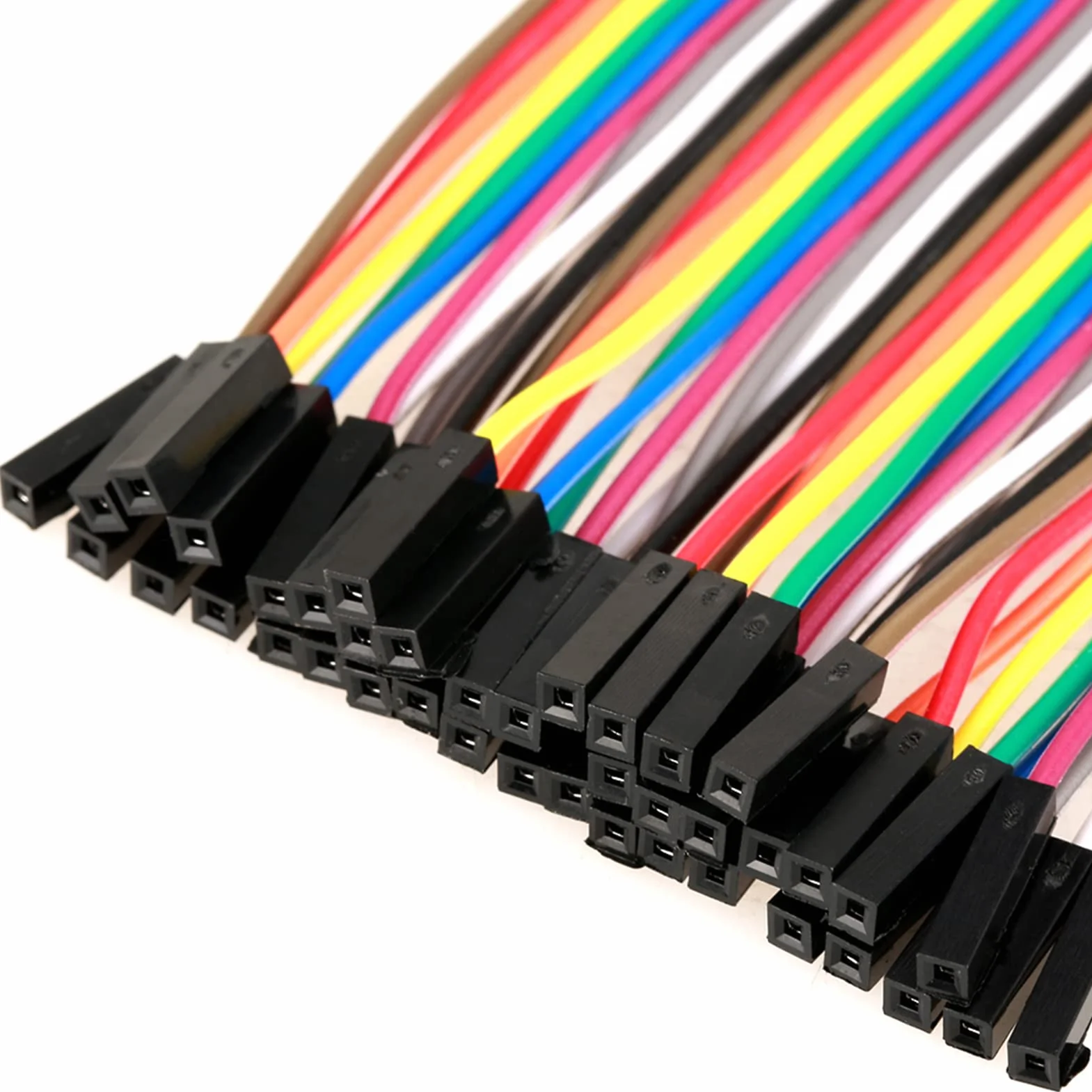 Aramox 5 szt. 40-Pinowe Przewody Połączeniowe żeńskie do żeńskie, Miedziane Kable Taśmowe do Płytek Prototypowych, łatwe Połączenie Pinowe Szybkiego Testowania Obwodów