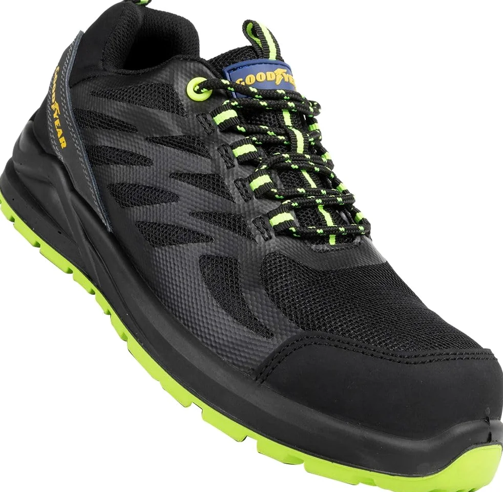 Goodyear Bezmetalowe buty ochronne SP1 z czarno-zielonej tkaniny rozmiar 40
