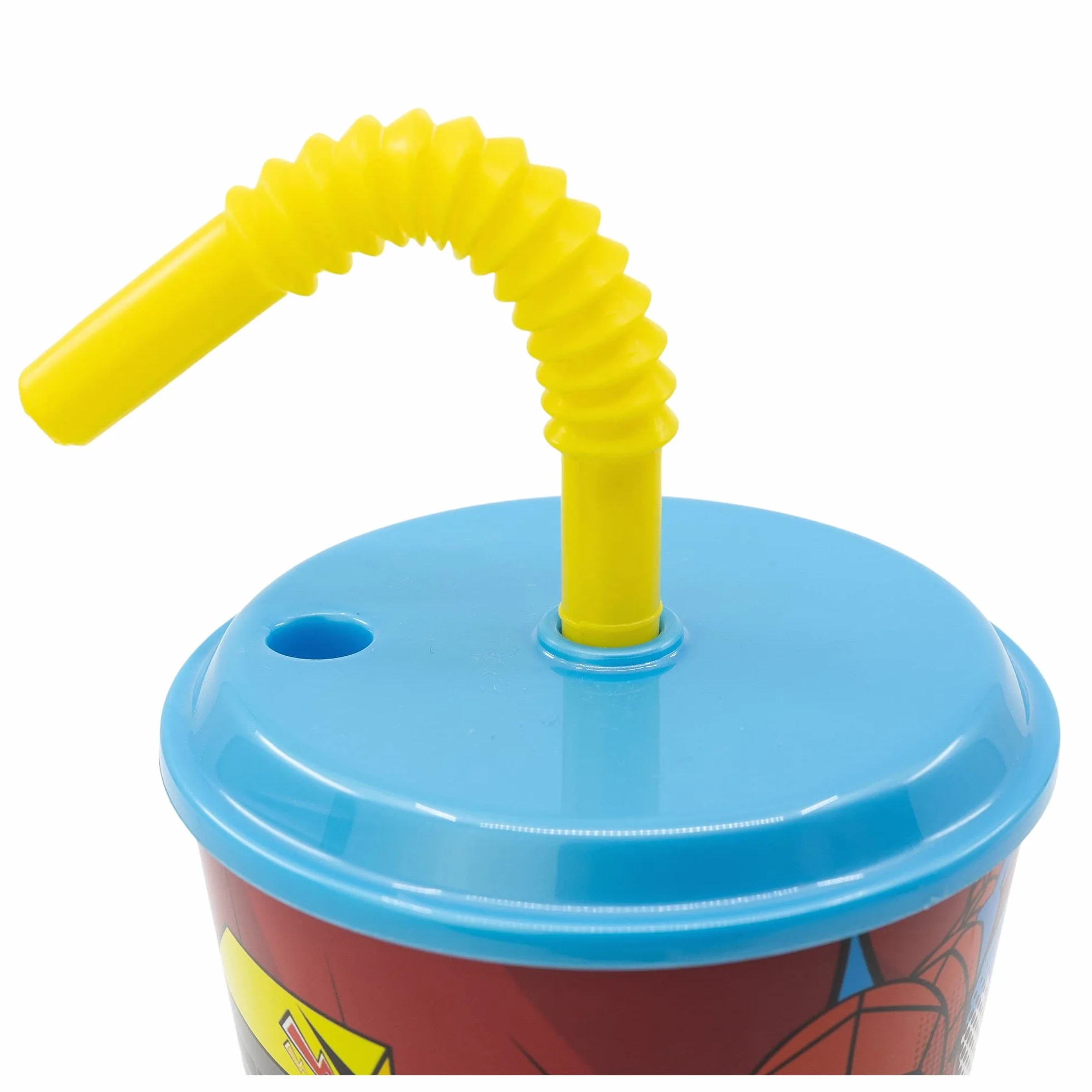 Stor Kubek dziecięcy ze słomką Marvel Spiderman 430ML, z tworzywa sztucznego wolnego od BPA, zmywalny i wielokrotnego użytku