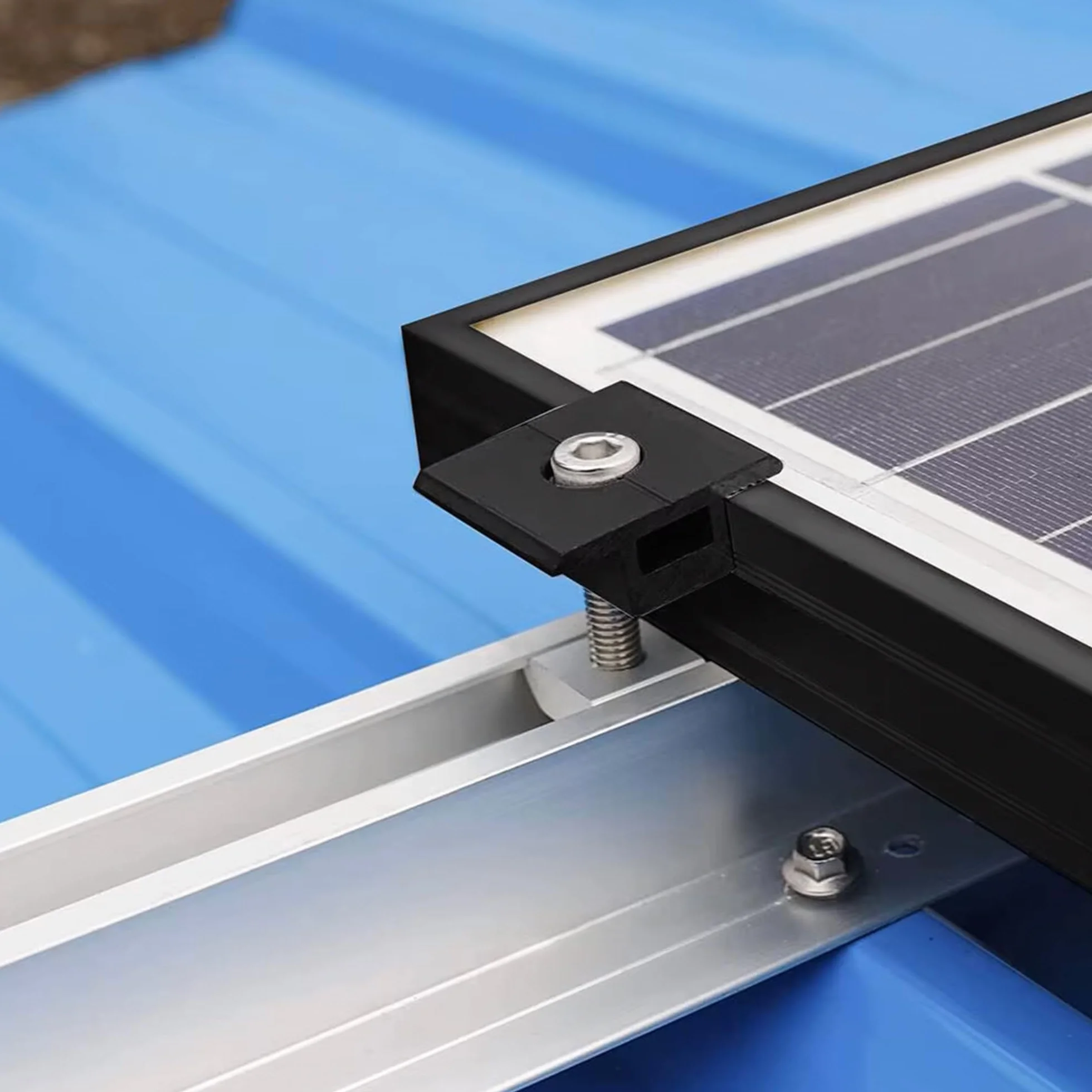 4 sztuki solarnych zacisków końcowych 30 mm, mocowanie modułu solarnego w kształcie litery T, uchwyt aluminiowy, zacisk końcowy, panel słoneczny, regulowany do oprawionych paneli PV 30-35