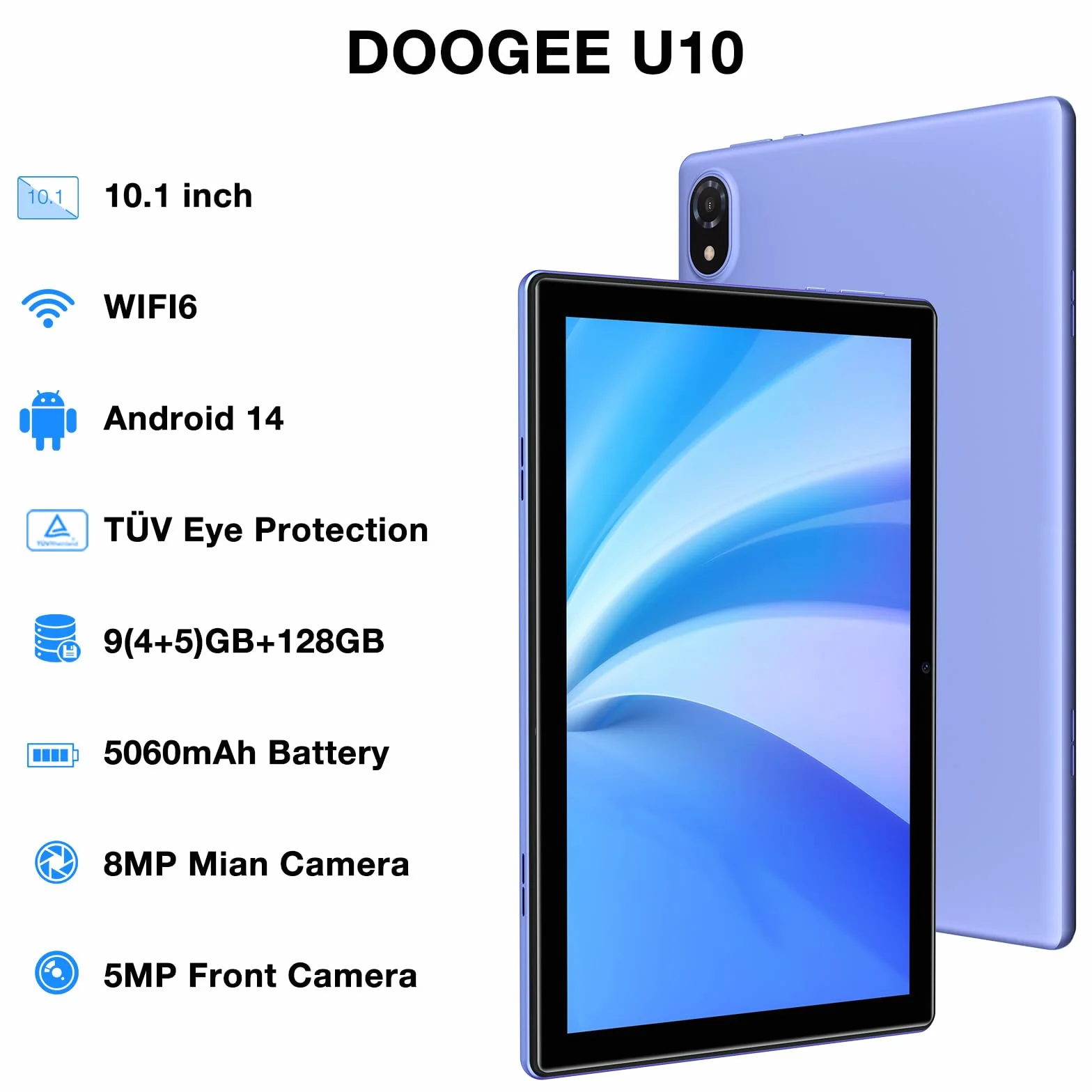 U10 (Tablette Wifi - 10.1'' - 4/128GB) GRAY