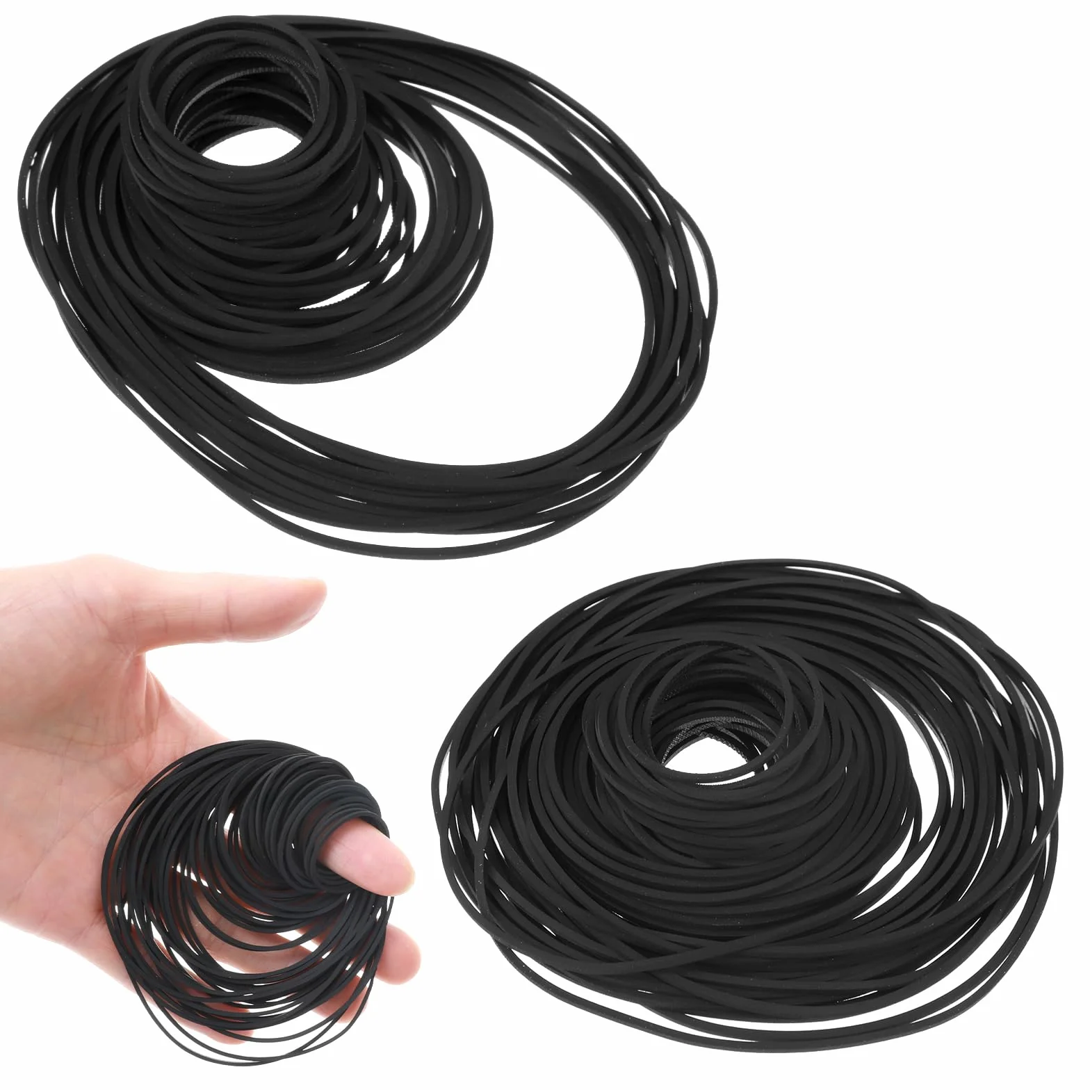 oruola Pasy napędowe do rejestratora kaset, 150 sztuk, kwadratowe pasy napędowe, do rejestratora, repeatera, szerokość 1 mm (40-135 mm)