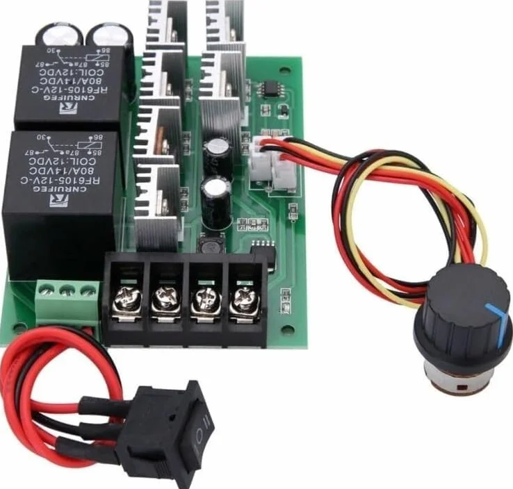 GERUI Sterownik silnika DC 9-50 V, 40 A, regulacja prędkości obrotowej silnika DC, 12 V, 24 V, 36 V, 48 V, 2000 W, moc odwracalna