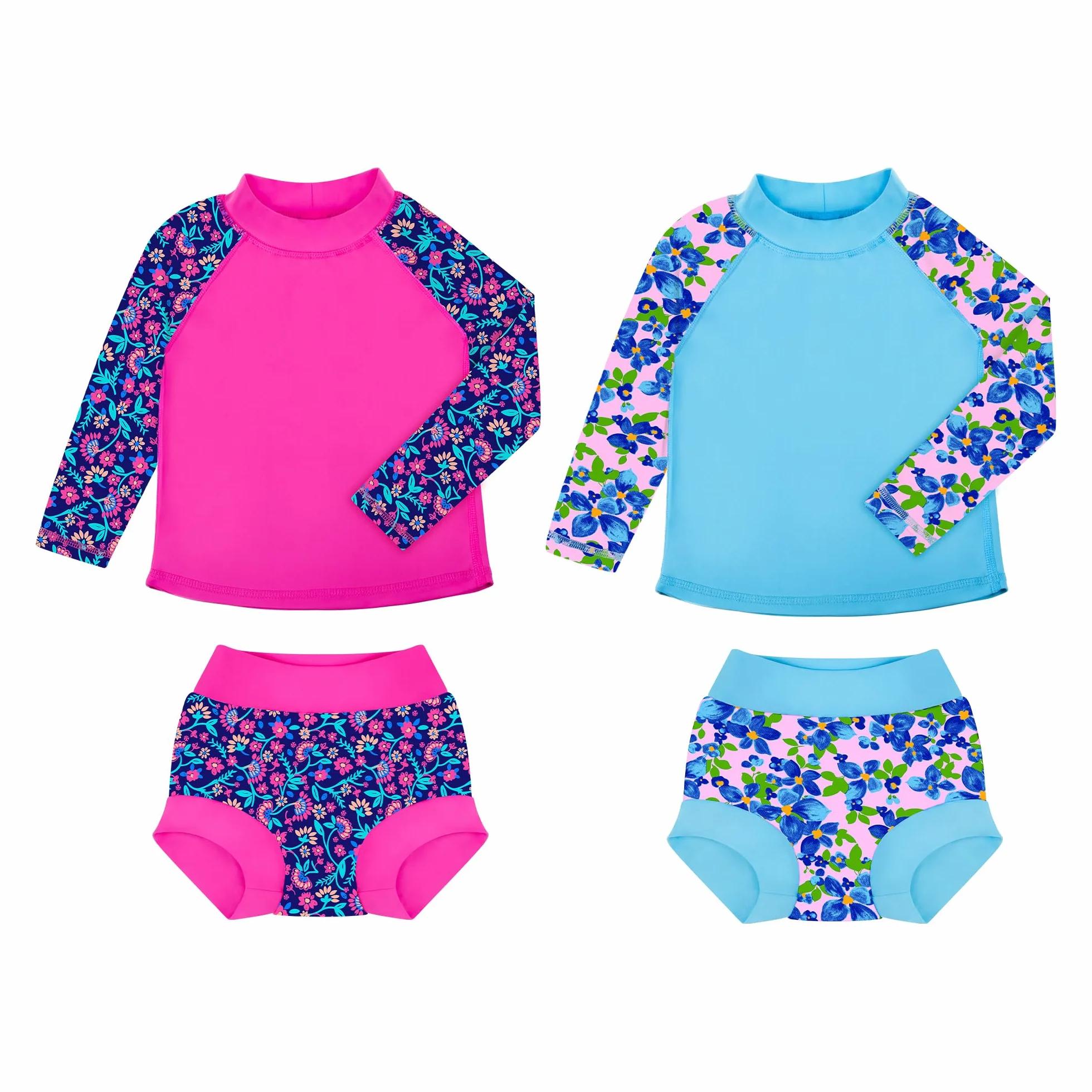 BIG ELEPHANT Rashguard zestaw 2 pieluszek do pływania dla niemowląt UPF 50+