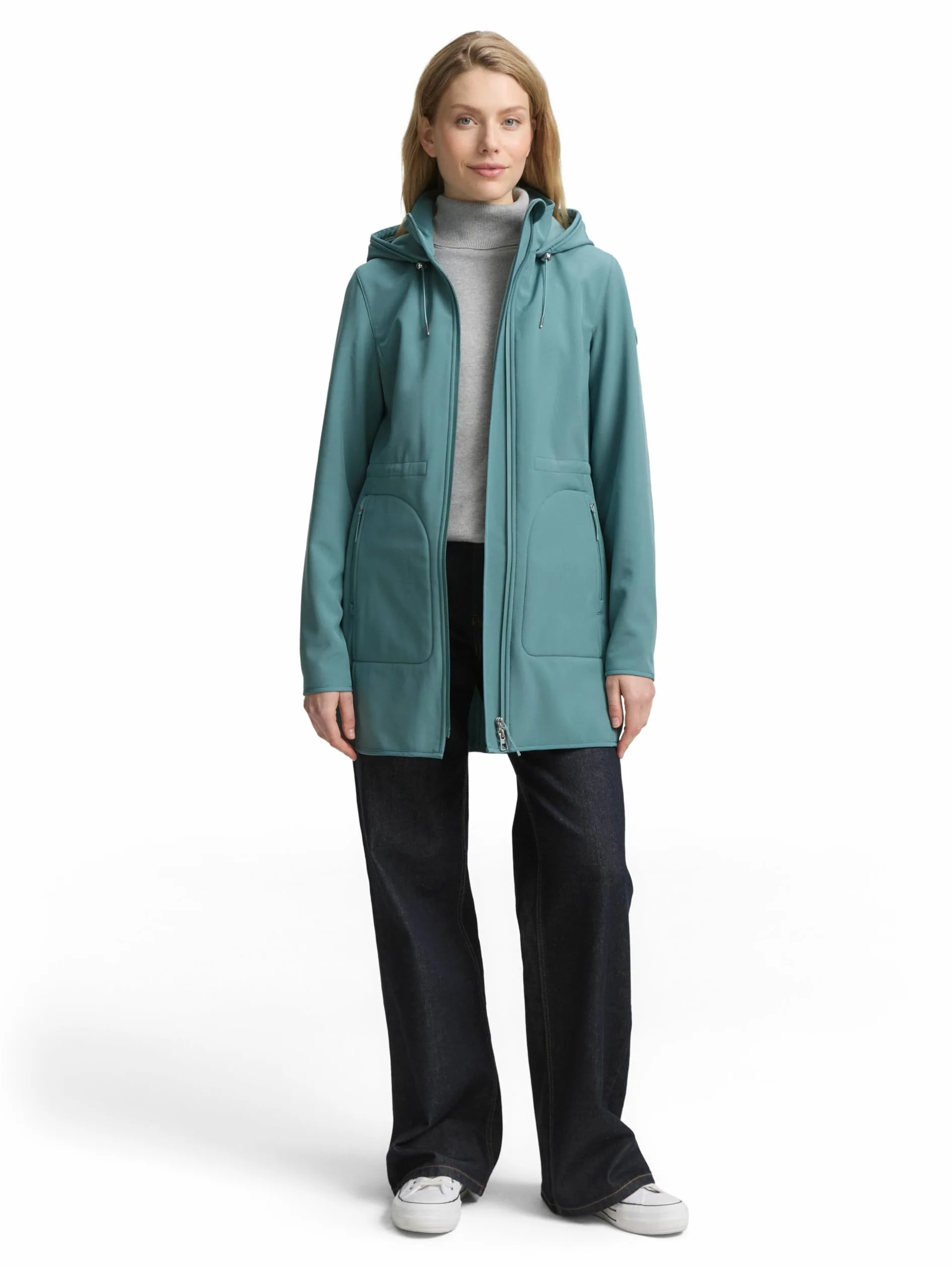 TOM TAILOR Płaszcz damski 1049349, 10697-Sea Pine Green, XL, 10697 - Sea Pine Green, XL