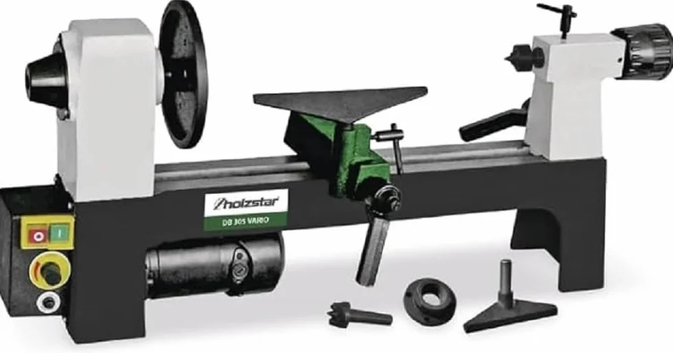 Holzstar Ławka tokarska DB 305 Vario (zakres prędkości 750-3200 obr./min, trzpień z żeliwa szarego, regulacja pinola 35 mm, pobór mocy 0,25 kW) 5920305