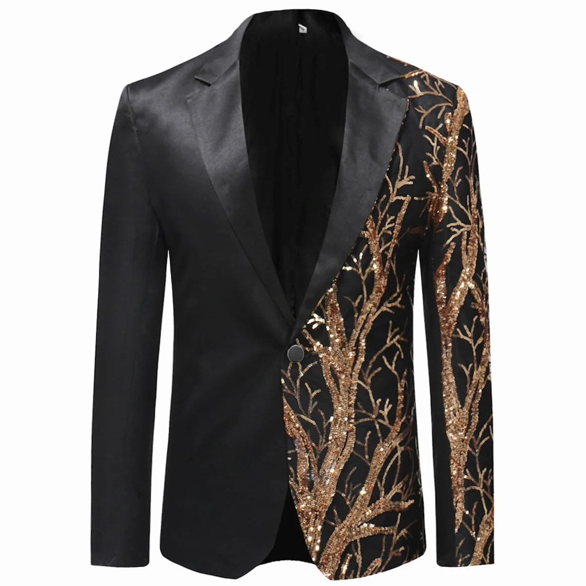 Allthemen Marynarka Slim Fit Brokatowa Kurtka Smokingowa