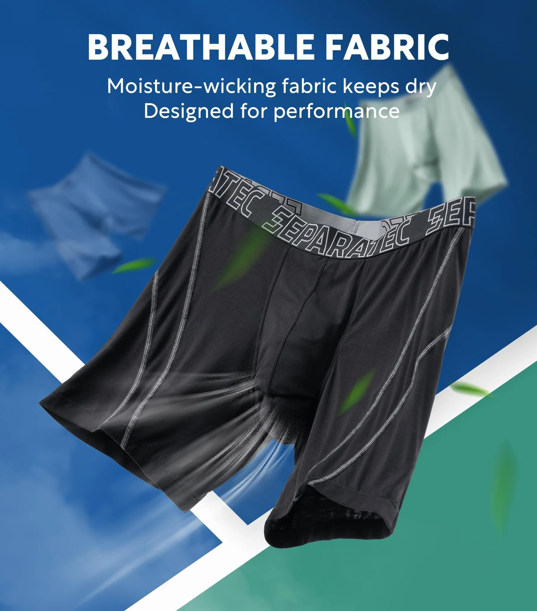 Separatec Bokserki męskie bambus Rayon z oddzielnymi woreczkami bielizna 3 sztuki trunks