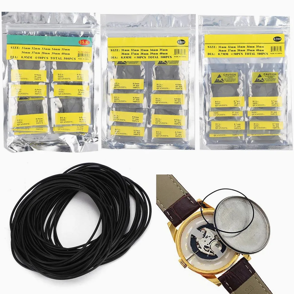Ogólny 31 mm-40 mm zegarek o-ring uszczelka obserwująca gumowe części zamienne z uszczelnieniem (0,7 mm + 0,8 mm + 0,9 mm)