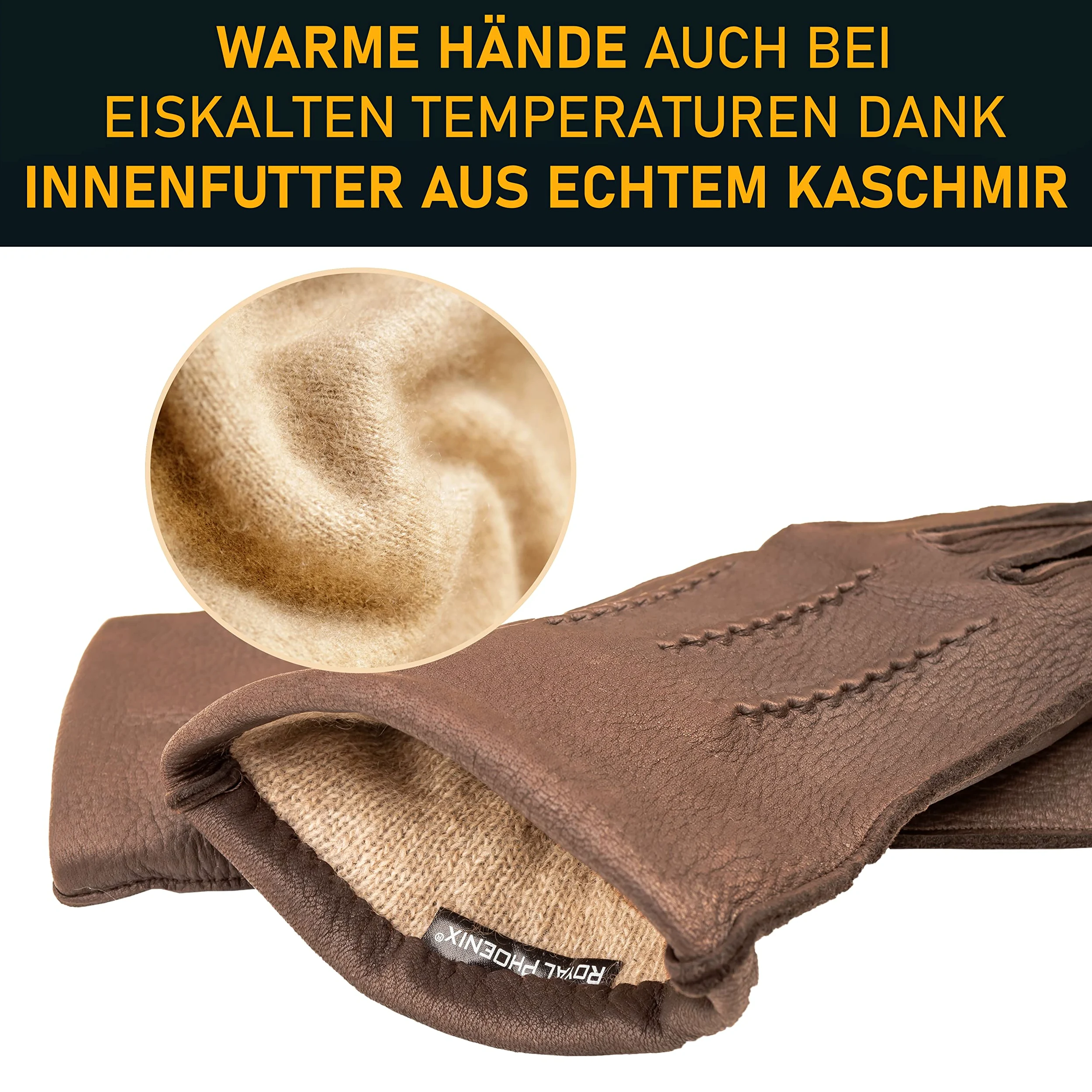 Skórzane rękawiczki męskie - bardzo miękkie skórzane rękawiczki z kaszmirową wyściółką wewnętrzną - Leather Gloves Men - męskie rękawiczki zimowe ze skóry