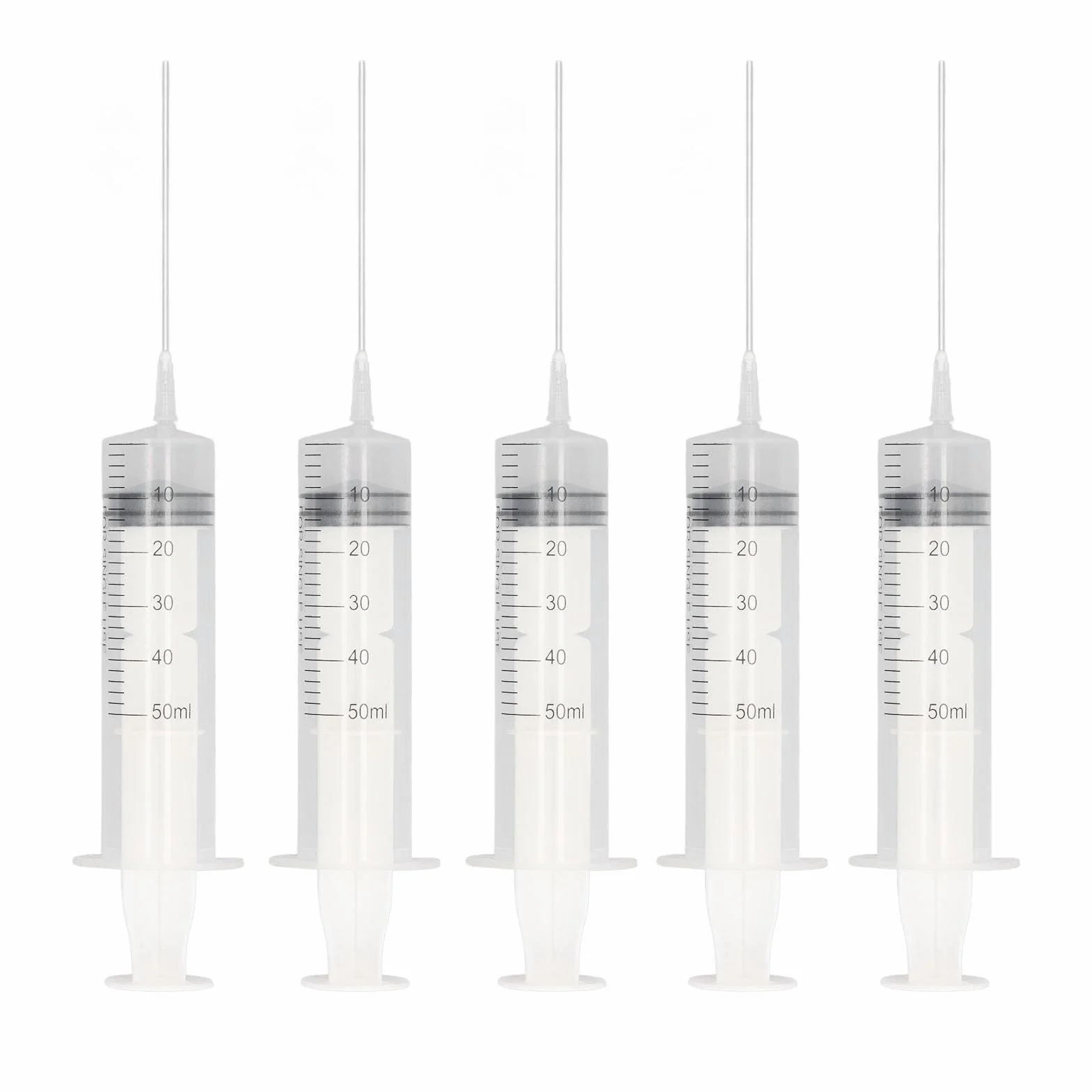 50ml Strzykawka do Tuszów 5 Sztuk z Podziałką | Zestaw Strzykawek do Drukarek i Laboratorium | Precyzyjne Dozowanie Atramentu i Eksperymentów | Wielofunkcyjna Skala | Strzykawki do Tuszów