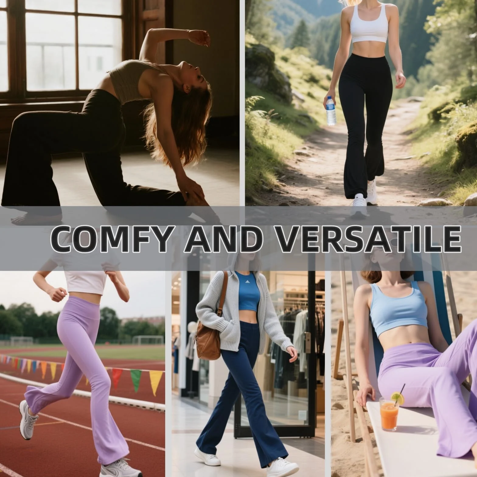Damskie spodnie do jogi z wysokim stanem z rozkloszowanymi legginsami kontrola brzucha elastyczne spodnie do jogi pilates ćwiczenia fitness praca na co dzień