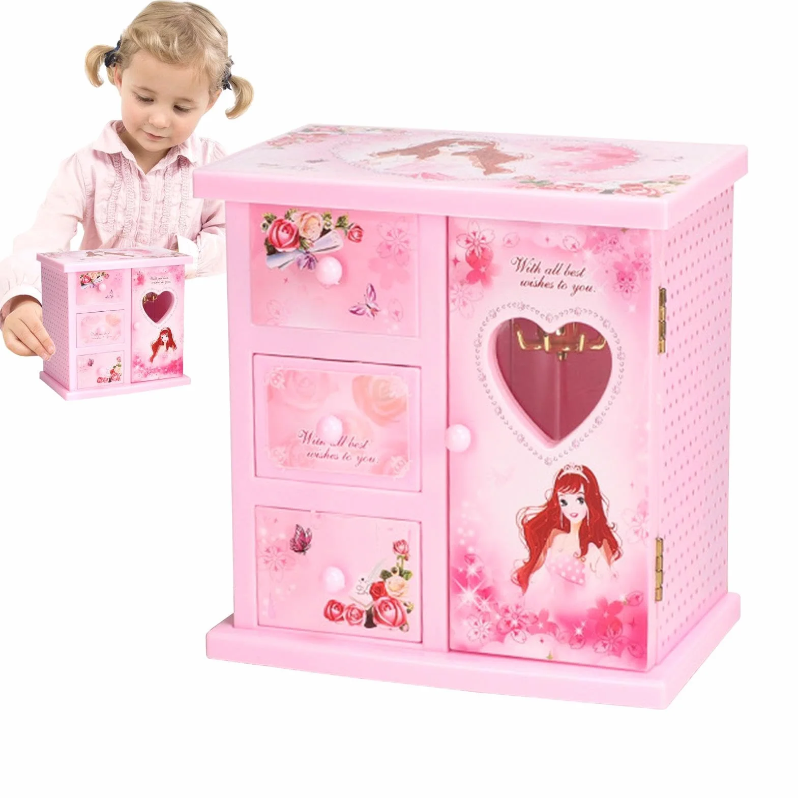 Little Girls szkatułka na biżuterię muzyczna | tańczący balet pozytywka dla dziewcząt pudełko do przechowywania biżuterii obraca się pozytywka do organizowania biżuterii dla małych dziewczynek