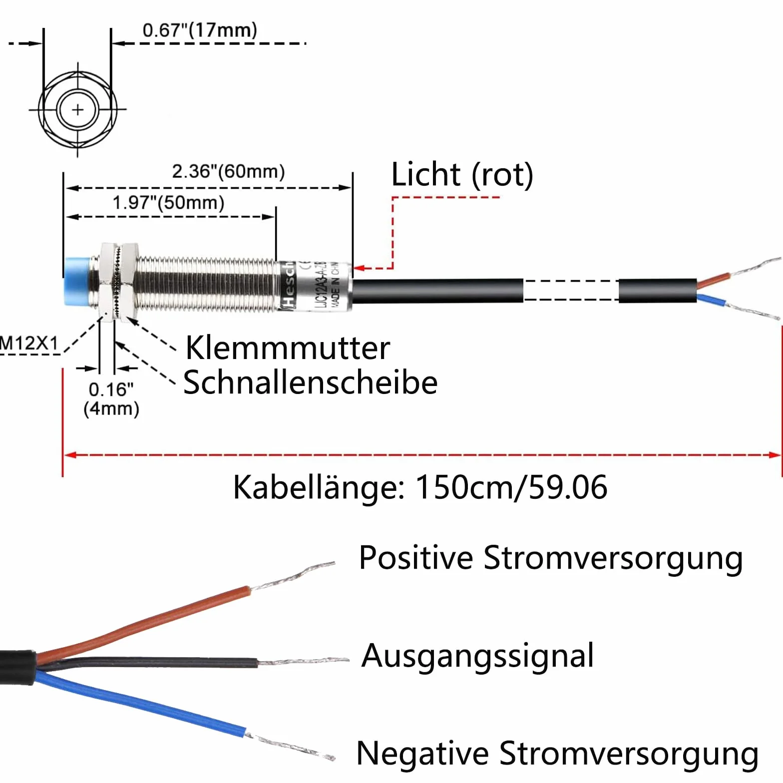 3 sztuki M8 indukcyjny czujnik zbliżeniowy, przełącznik nietyp tarczy LJ8A3-2-Z/BX detektor 2 mm 12-24 V DC 200 mA NPN indukcyjny przełącznik zbliżeniowy, 3 przewody