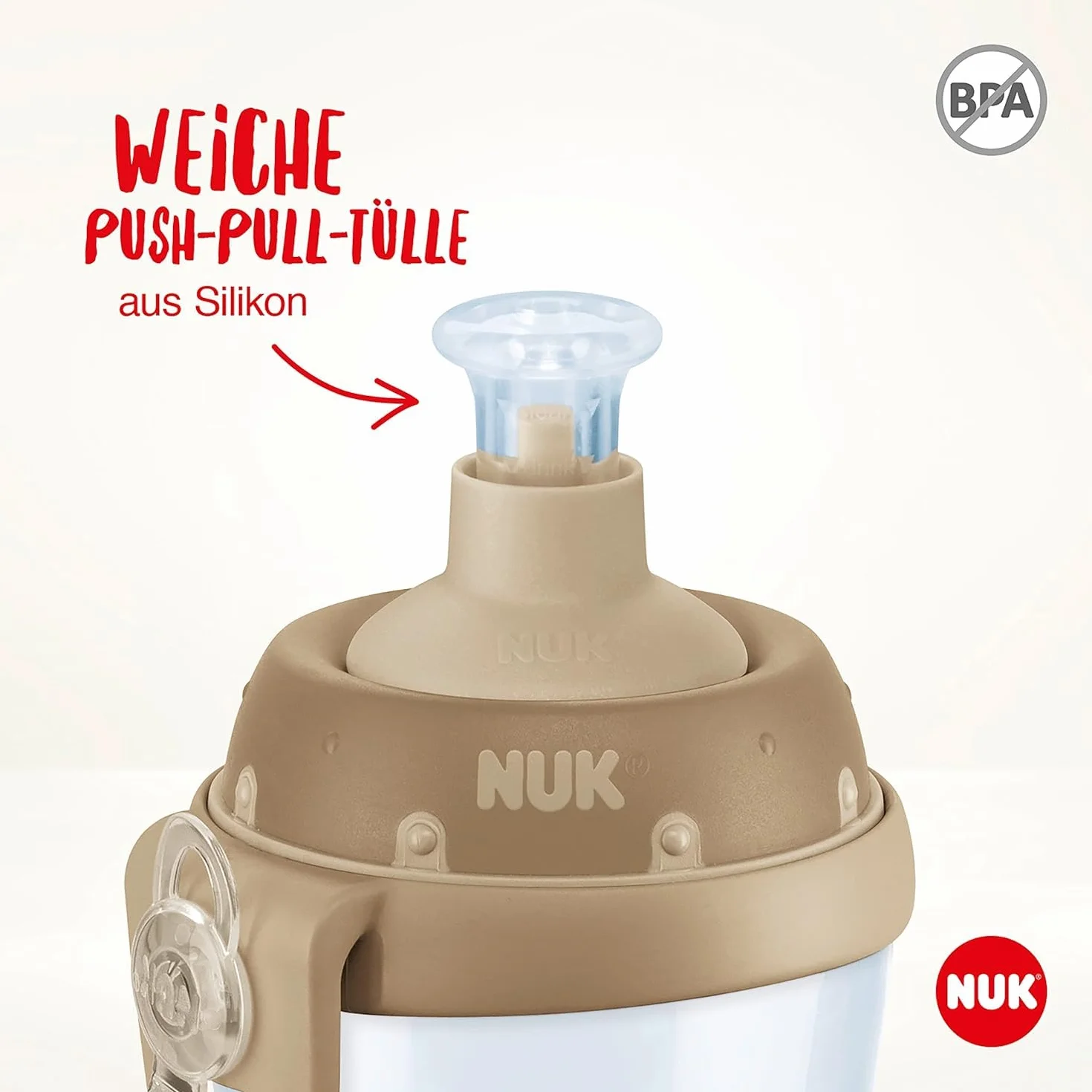 Nuk 10255252 Silikonowa Tulejka Typu Push-Pul, Biały