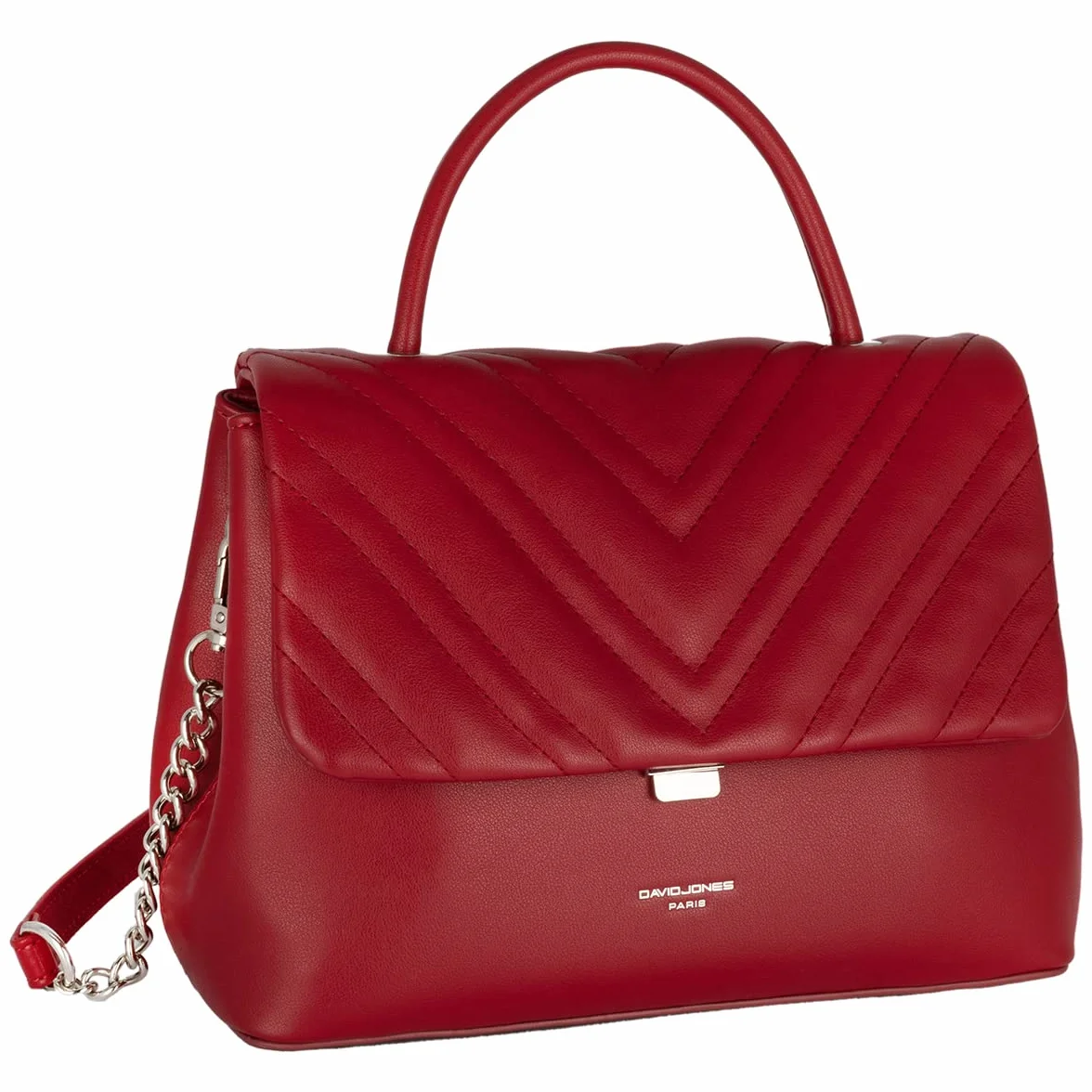 David jones - Damska Torba na Ramię Pikowana - Torebka Klapką Skóra PU - Crossbody Messenger Bag - Torby z Uchwytem - Kobiet Tornister - Modna Elegancka - Czerwony