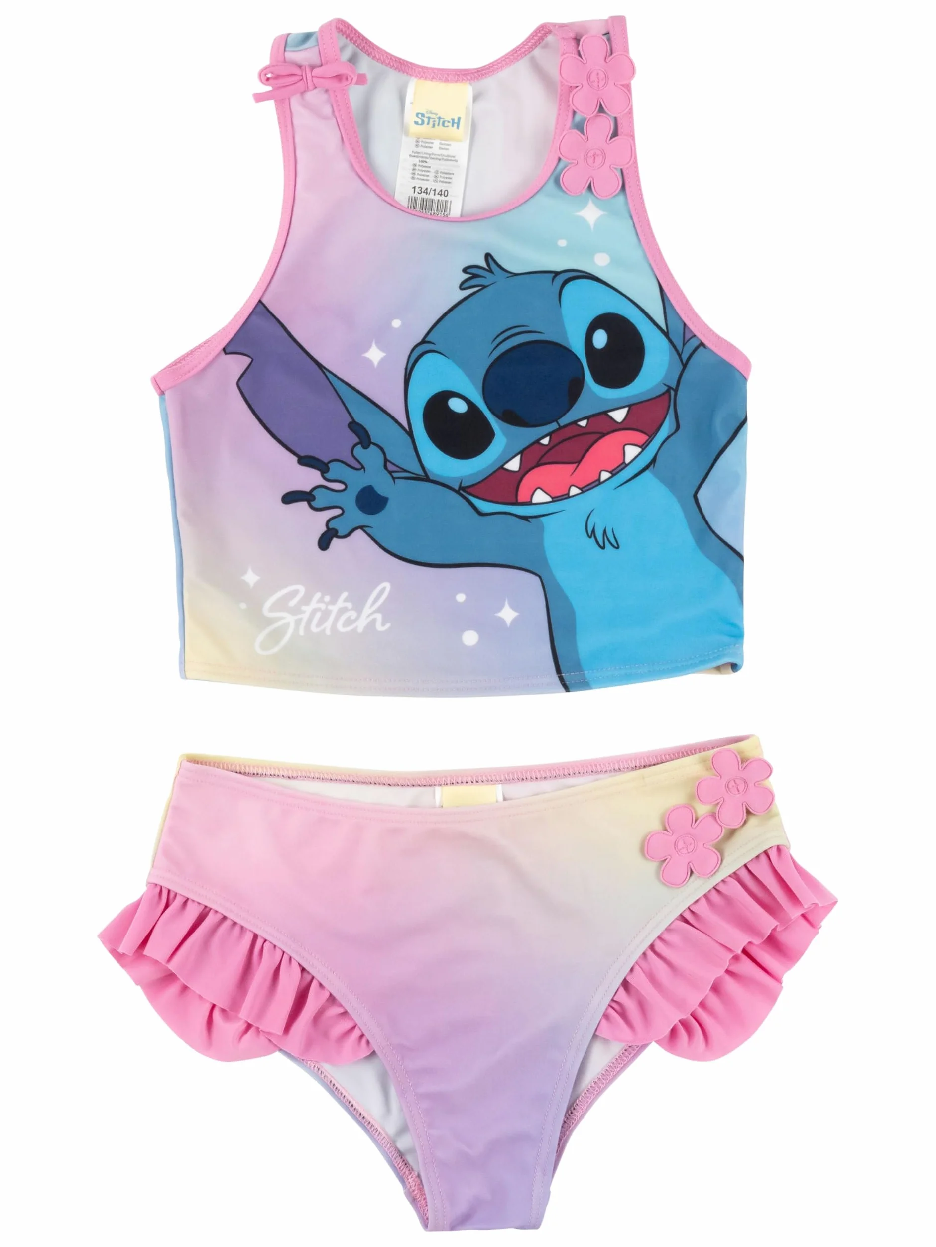 United Labels Disney Lilo & Stitch tankini dla dziewczynek z falbankami, liliowo-różowy, dwuczęściowy kostium kąpielowy, moda kąpielowa dla dzieci