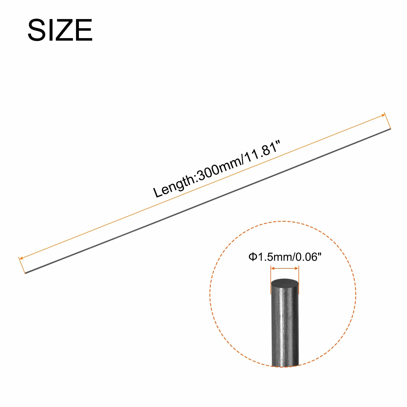 QUARKZMAN Pręt z włókna węglowego, pręt węglowy 1,5 mm x 300 mm do samolotów RC DIY latawce, rurki do skrzydeł quadkoptera, zestaw naprawczy do ramion, 9 szt