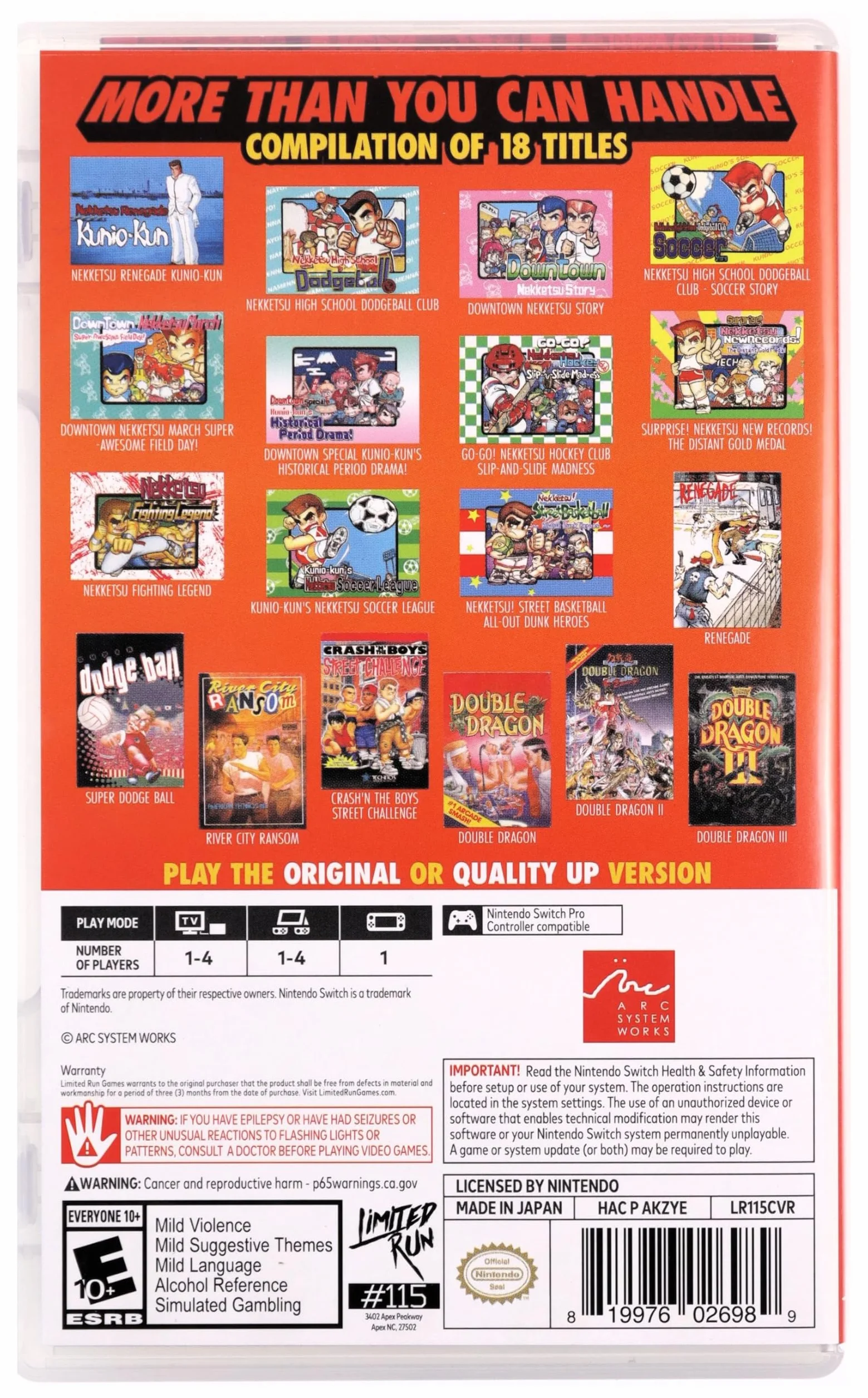 Zestaw Double Dragon & Kunio-Kun Retro Brawler (Limited Run #115) (Import)