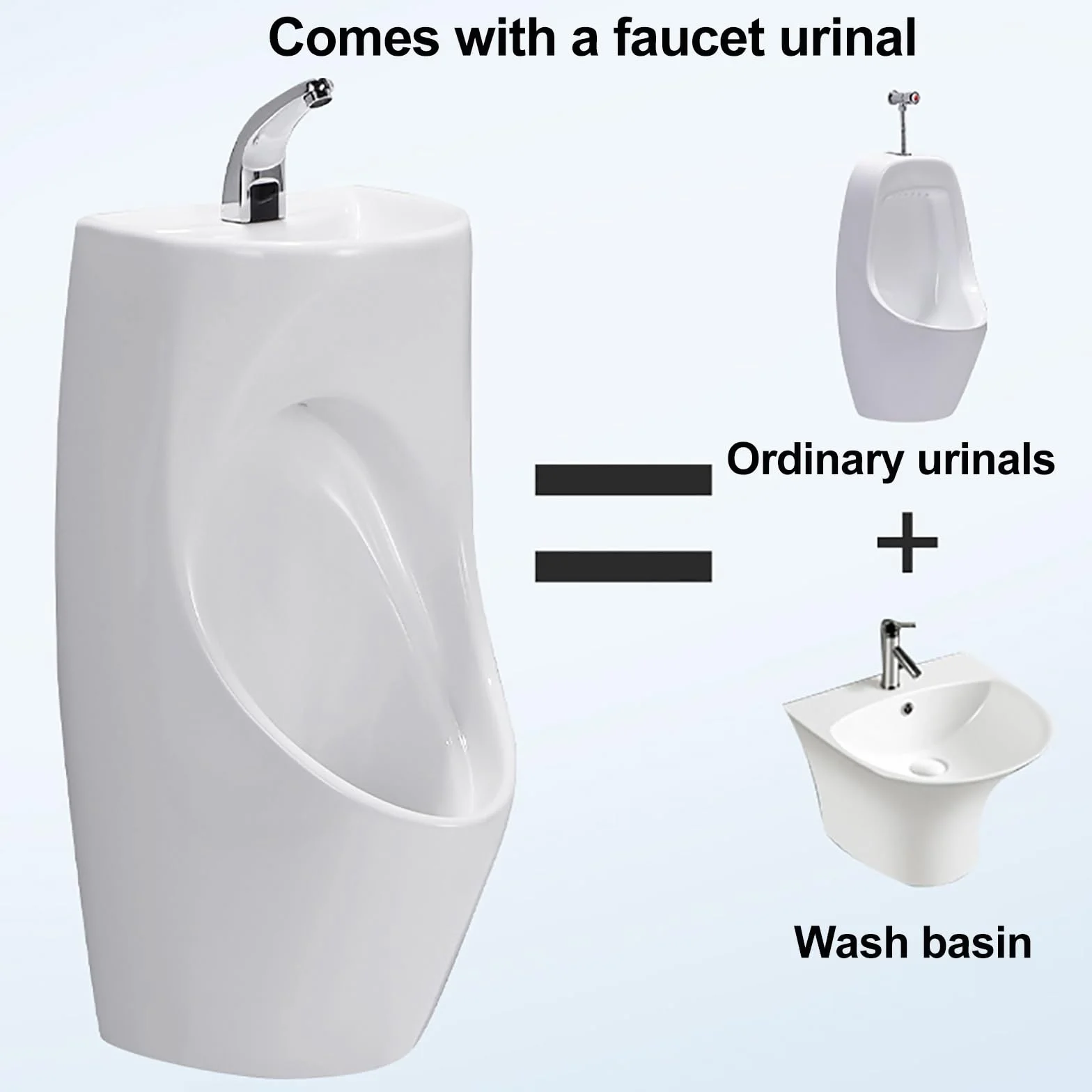 Pisuary Dla Mężczyzn Odporne Na Zalanie, Z Umywalką I Kranem, Pisuary Ceramiczne, Pisuary Dla Mężczyzn Odporne Na Zalanie W Nocy, Pisuary Dla Mężczyzn Łazienka, Pisuar Zewnętrzny(Ordinary faucet