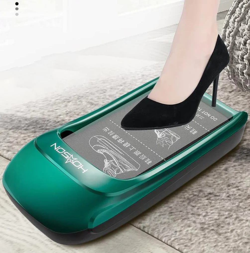 Ochraniacze na buty automatyczne domowe jednorazowe stemplowanie stóp wysokiej klasy maszyna do folii do butów inteligentna elektryczna maszyna do nakładek na stopy (Color : Silver, Size : 2100pcs)