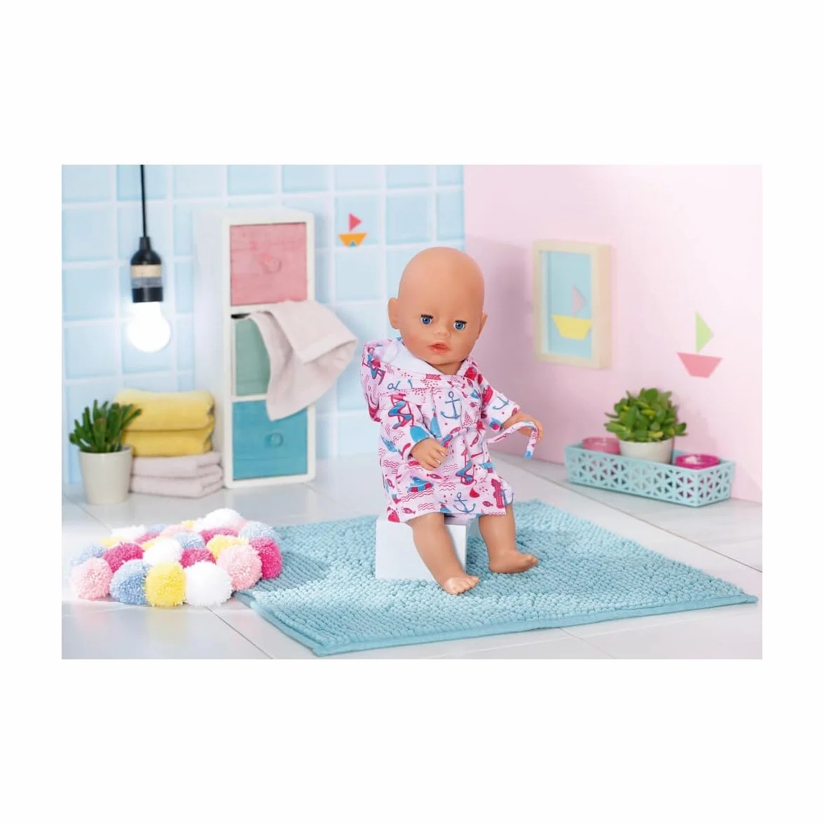 BABY born Unisex Kids BABY Bath Bathrobe 43cm For Toddlers 2 Years Up Easy for Small Hands Includes Bathrobe, Multi Colour, 29.9 x 5.9 29.2 cm 90 Grams UK