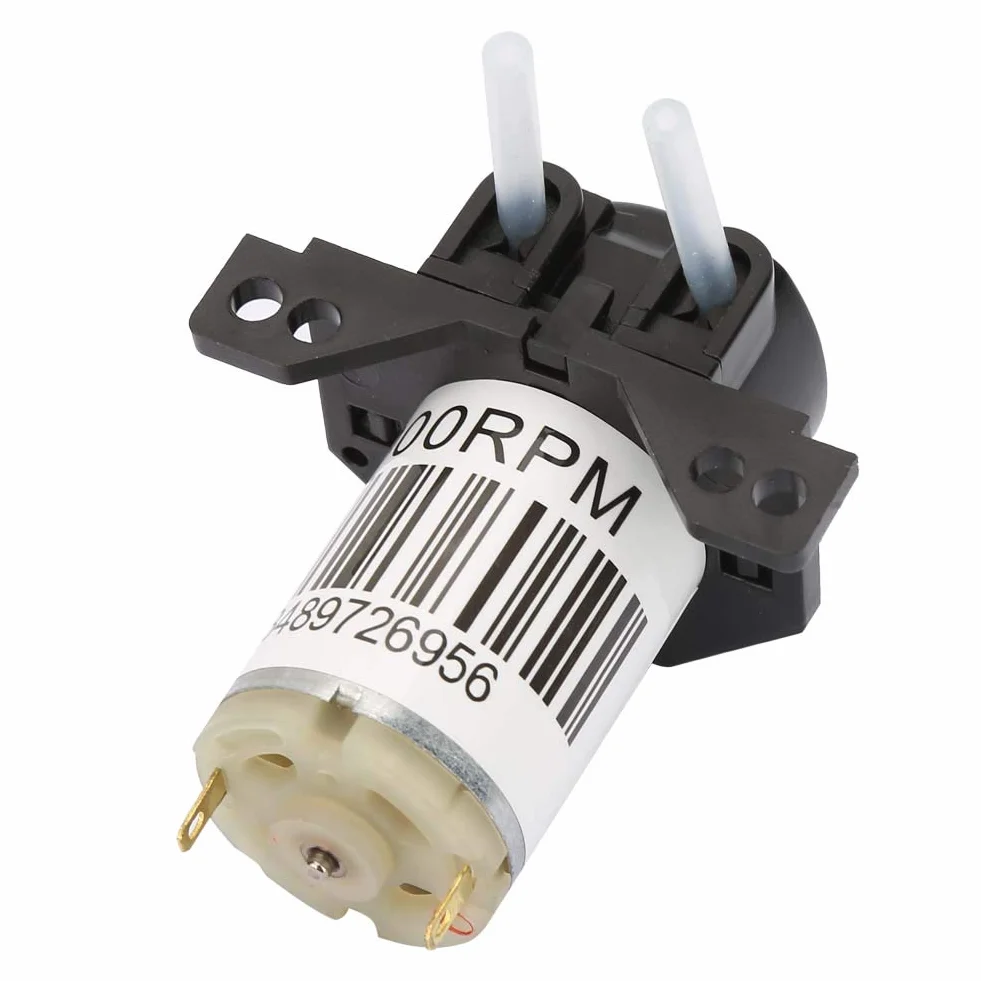 Miniaturowa Cicha Pompa Perystaltyczna, Pompa Perystaltyczna 6 V, Miniaturowa Cicha Pompa Perystaltyczna Miareczkowanie DC Samozasysająca Pompa(6V Right -angle black)