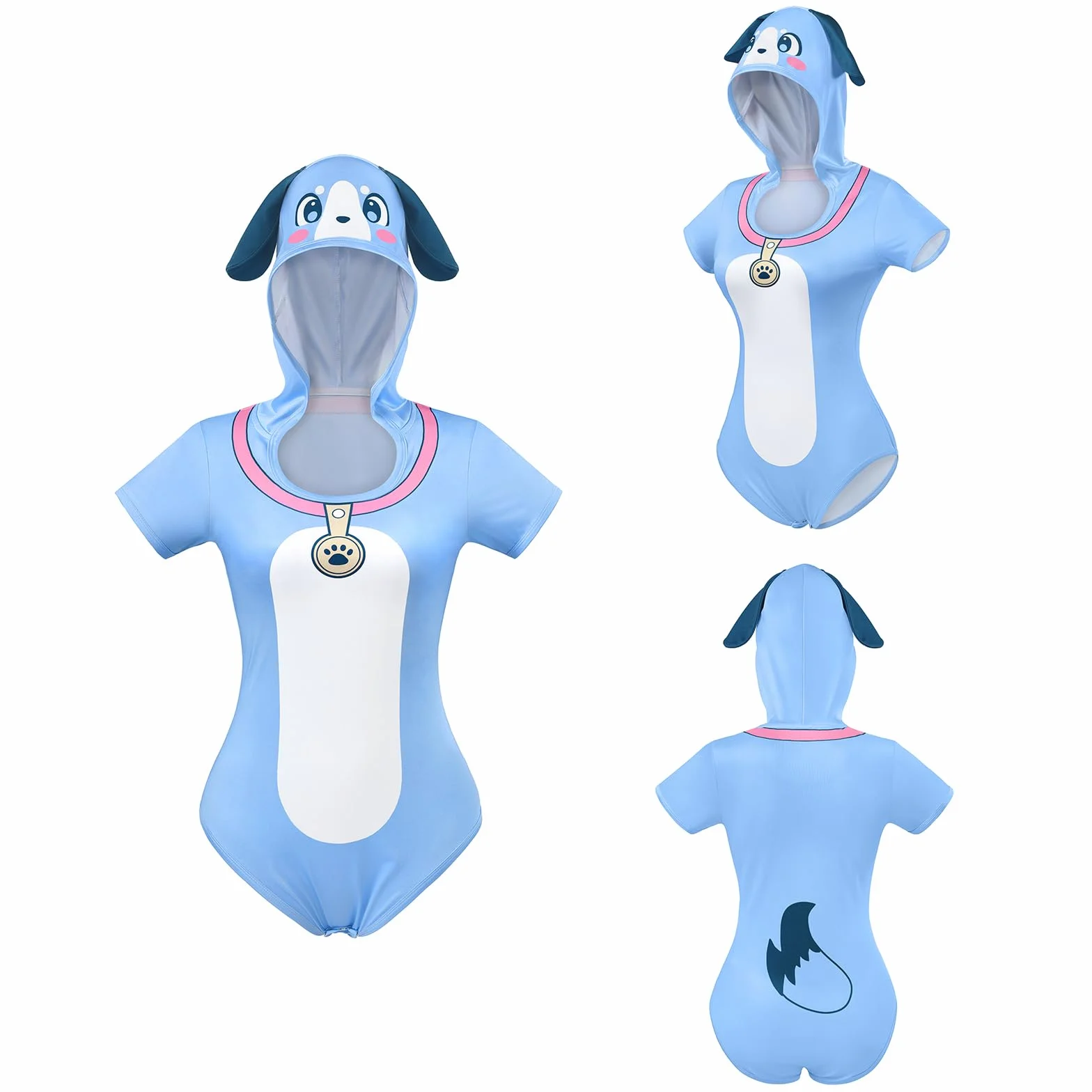 LittleForBig Jedwabisty kombinezon piżamowy - model Little Furry Blue Baby