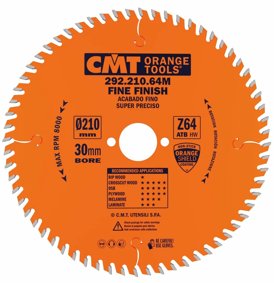 CMT Orange Tools 292.210.64 M – piła tarczowa 210 x 2,8 x 30 Z 64 ATB 15 stopni