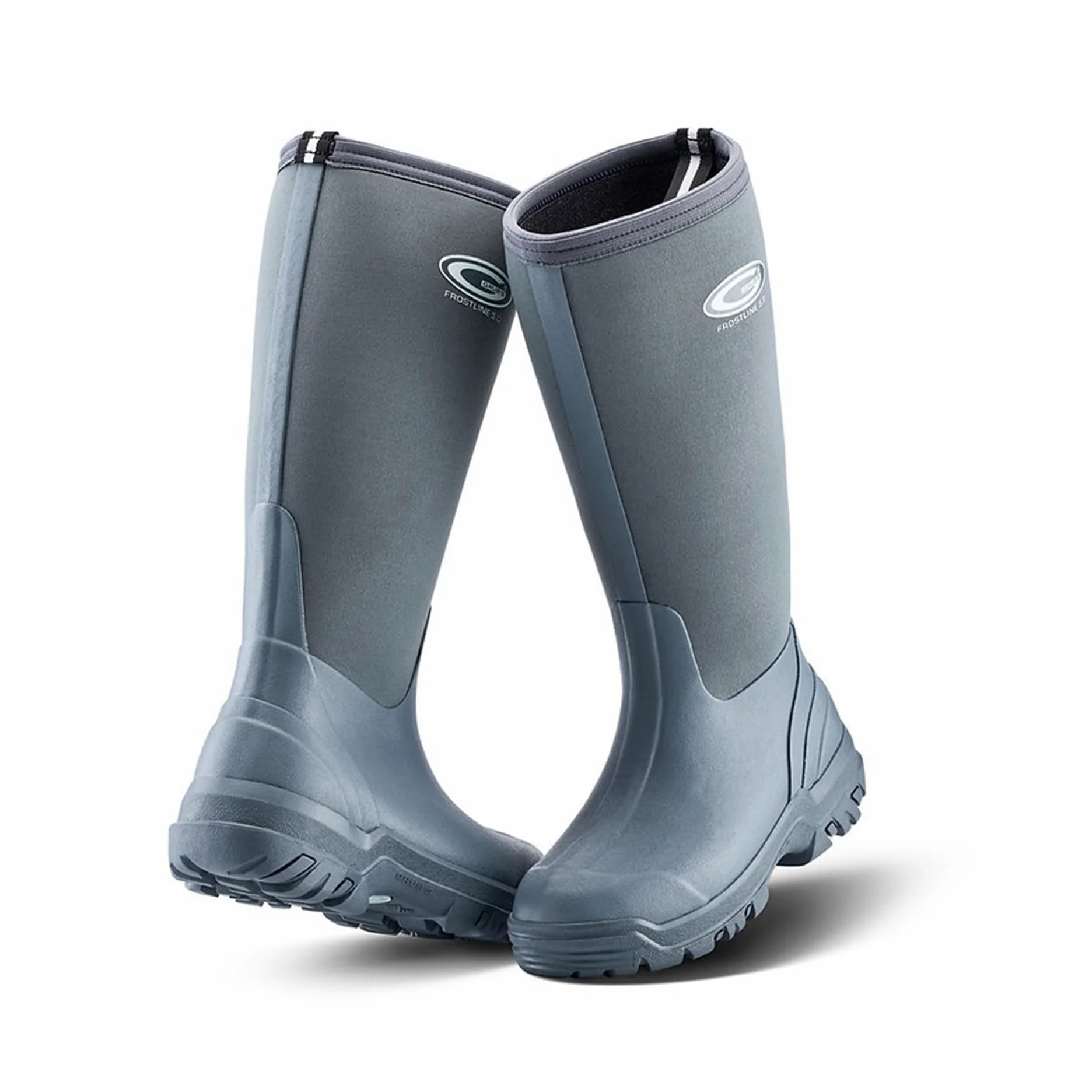 Grubs Frostline neoprenowe klasyczne kozaki, 5 mm, izolowane buty do łydek, wodoodporne, długie kalosze, wygodne buty z uchwytem TRAX, buty outdoorowe na zimną pogodę od -20°C do +20°C, szary, 39 EU