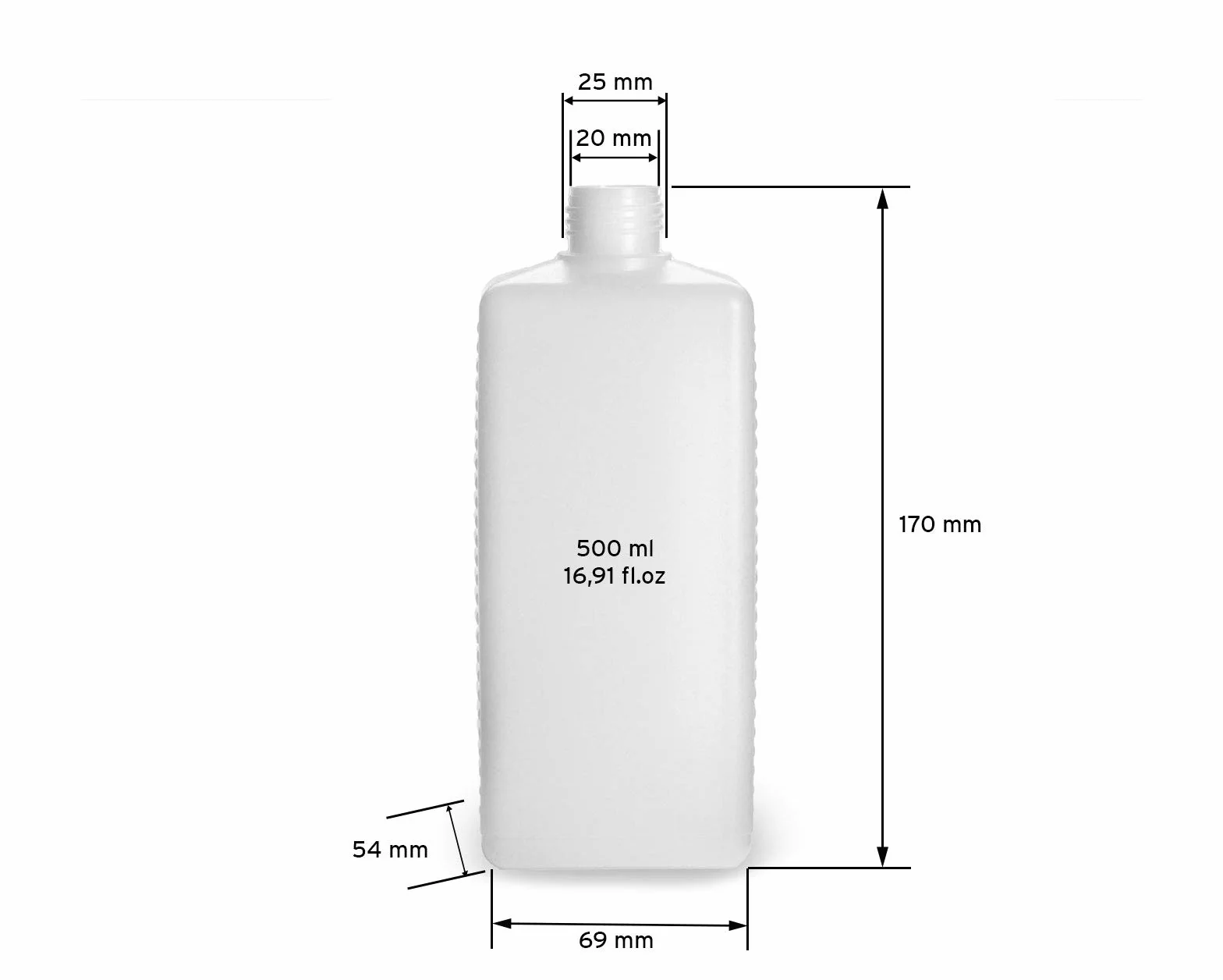 Octopus 5 x 500 ml butelki z tworzywa sztucznego, butelka plastikowe HDPE z kolorowymi zakrętkami